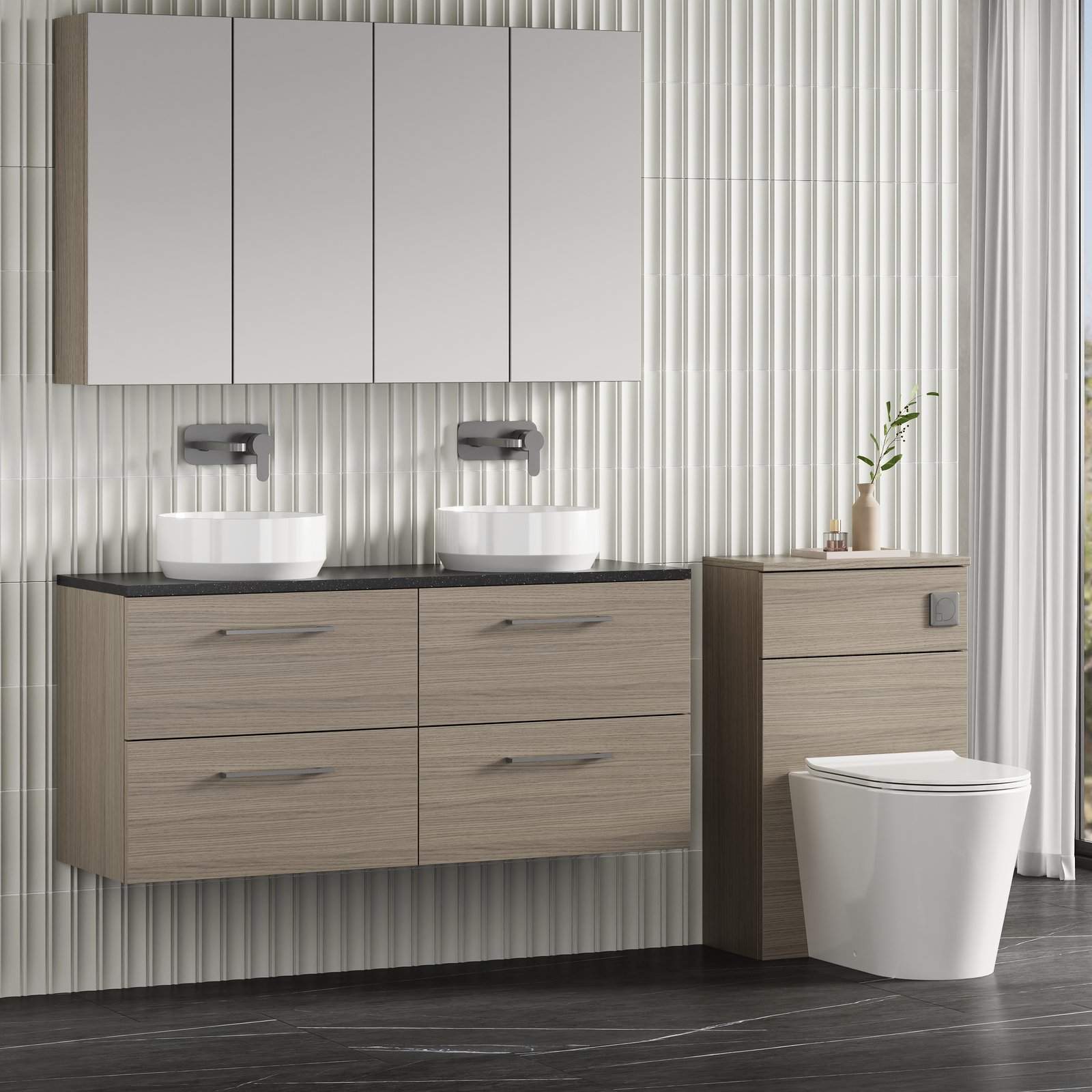 1200 Wh 4-Drawer Vanity & Laminate Top