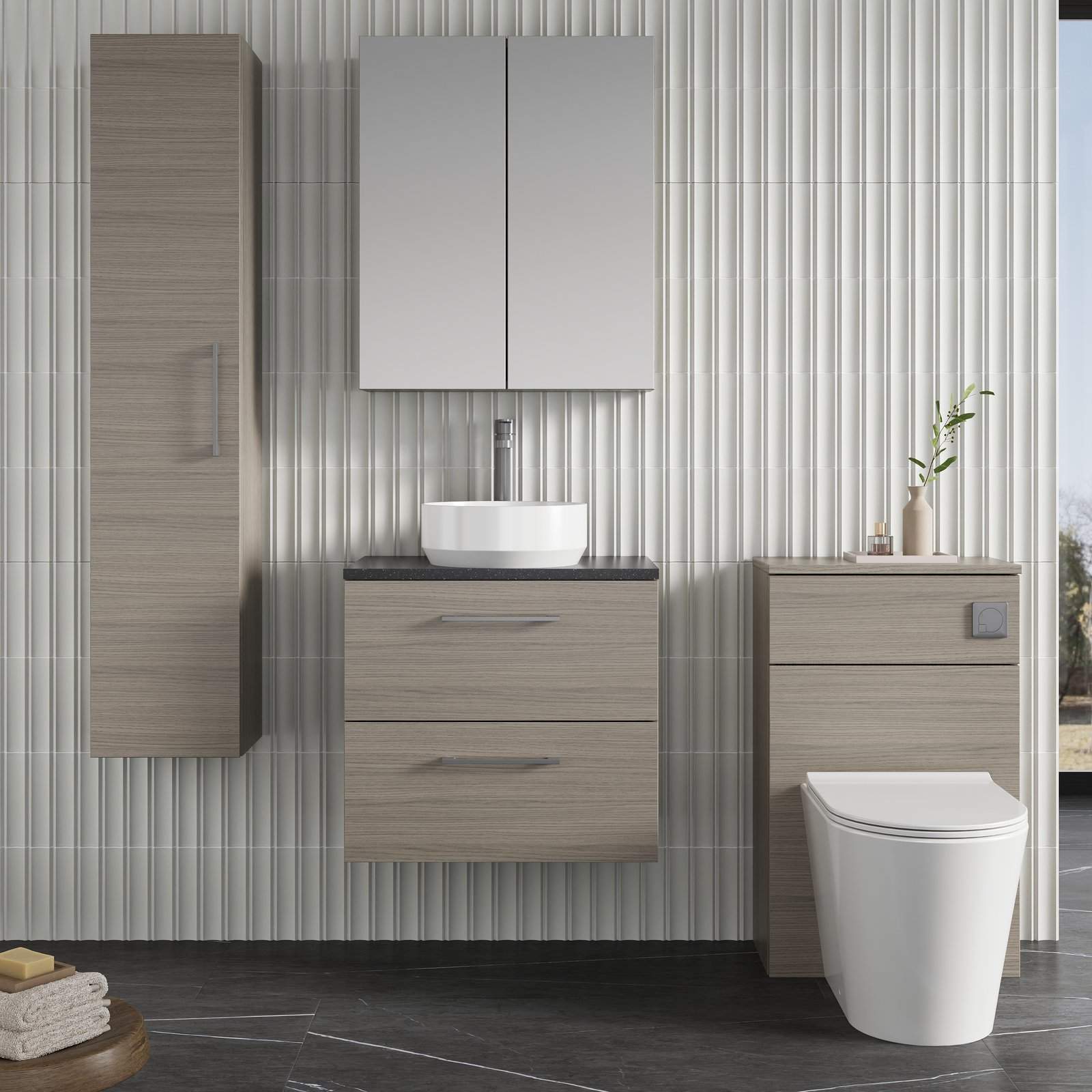 600 WH 2-Drawer Vanity & Laminate Top