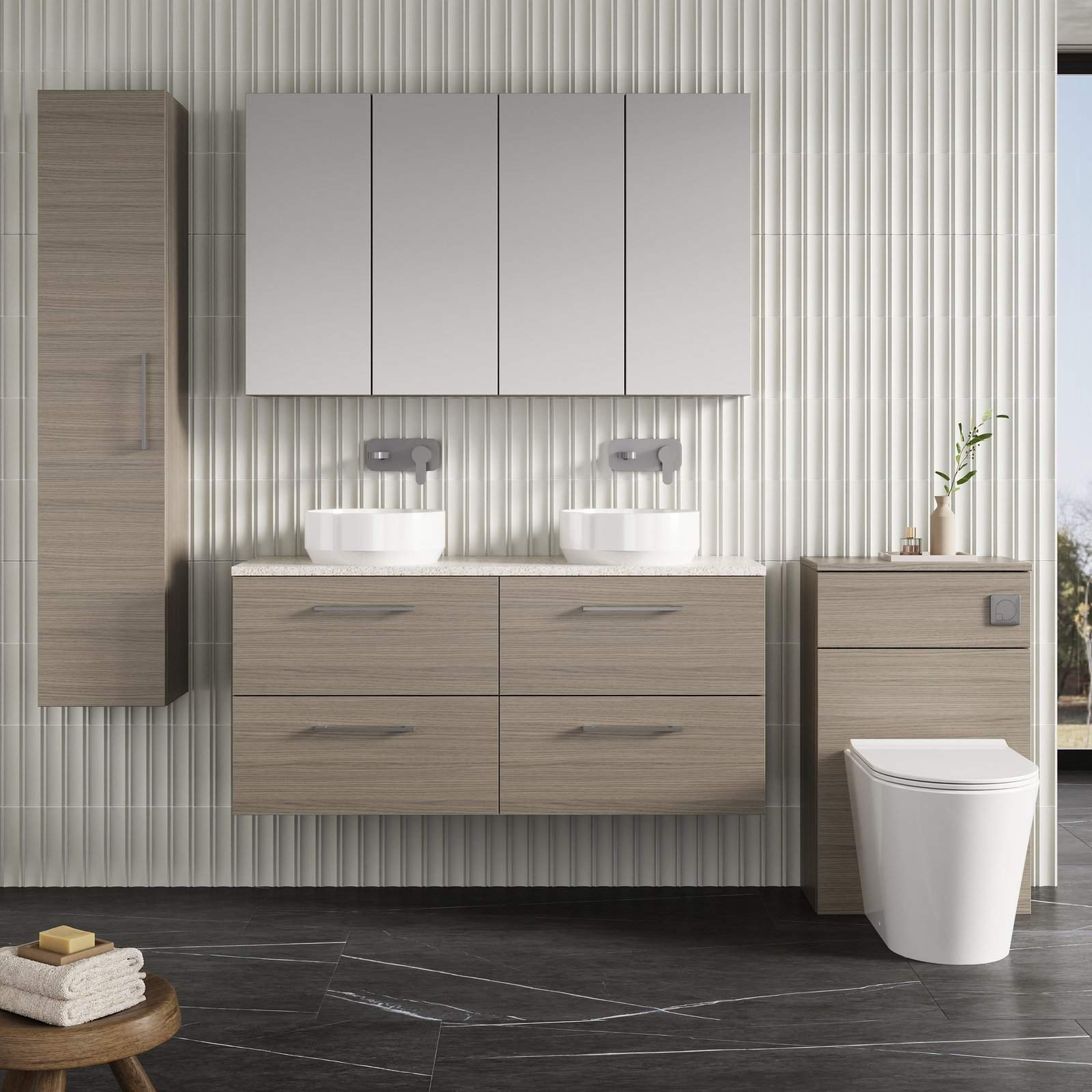 1200 Wh 4-Drawer Vanity & Laminate Top