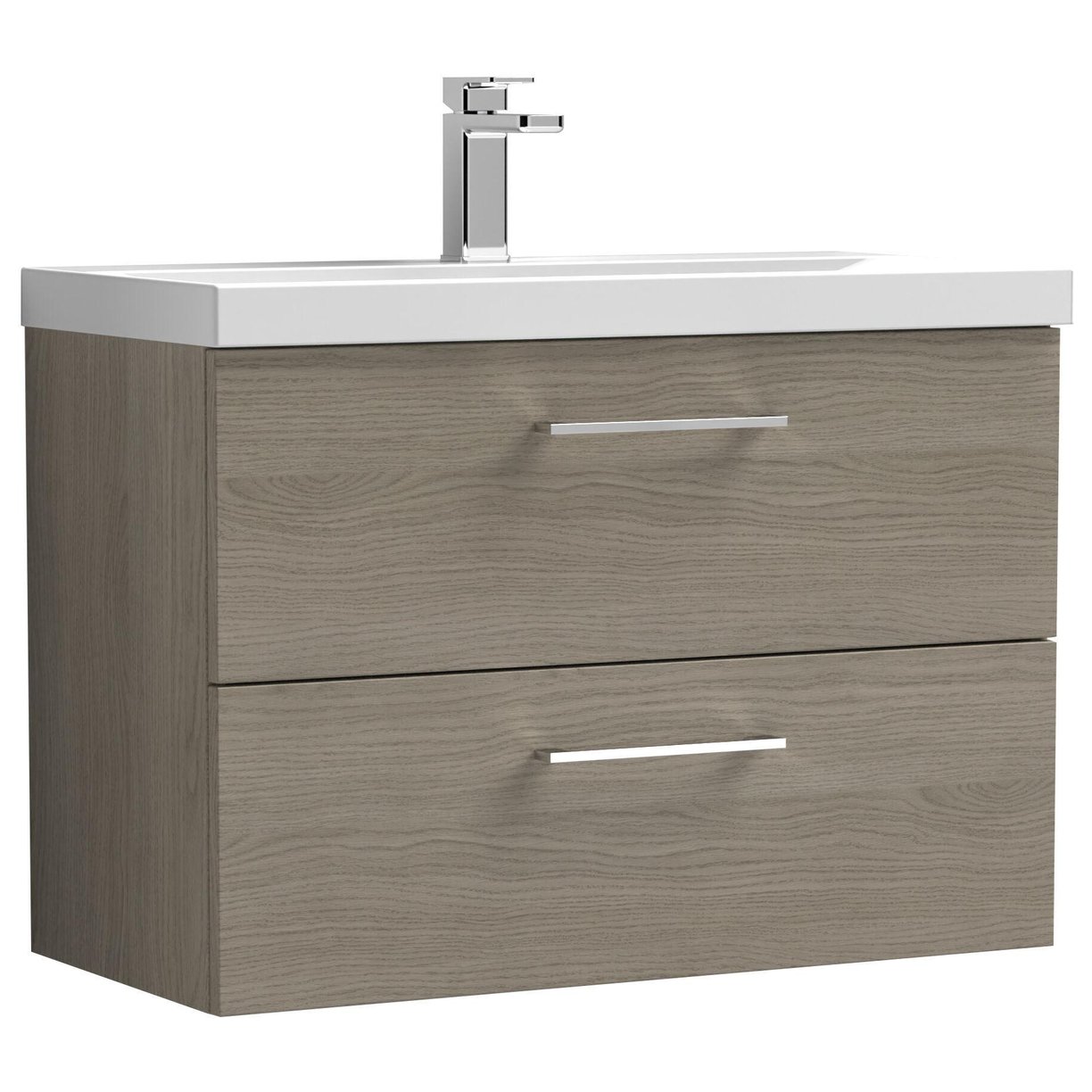 800mm WH 2-Drawer Vanity & Basin 1 - Solace Oak Woodgrain