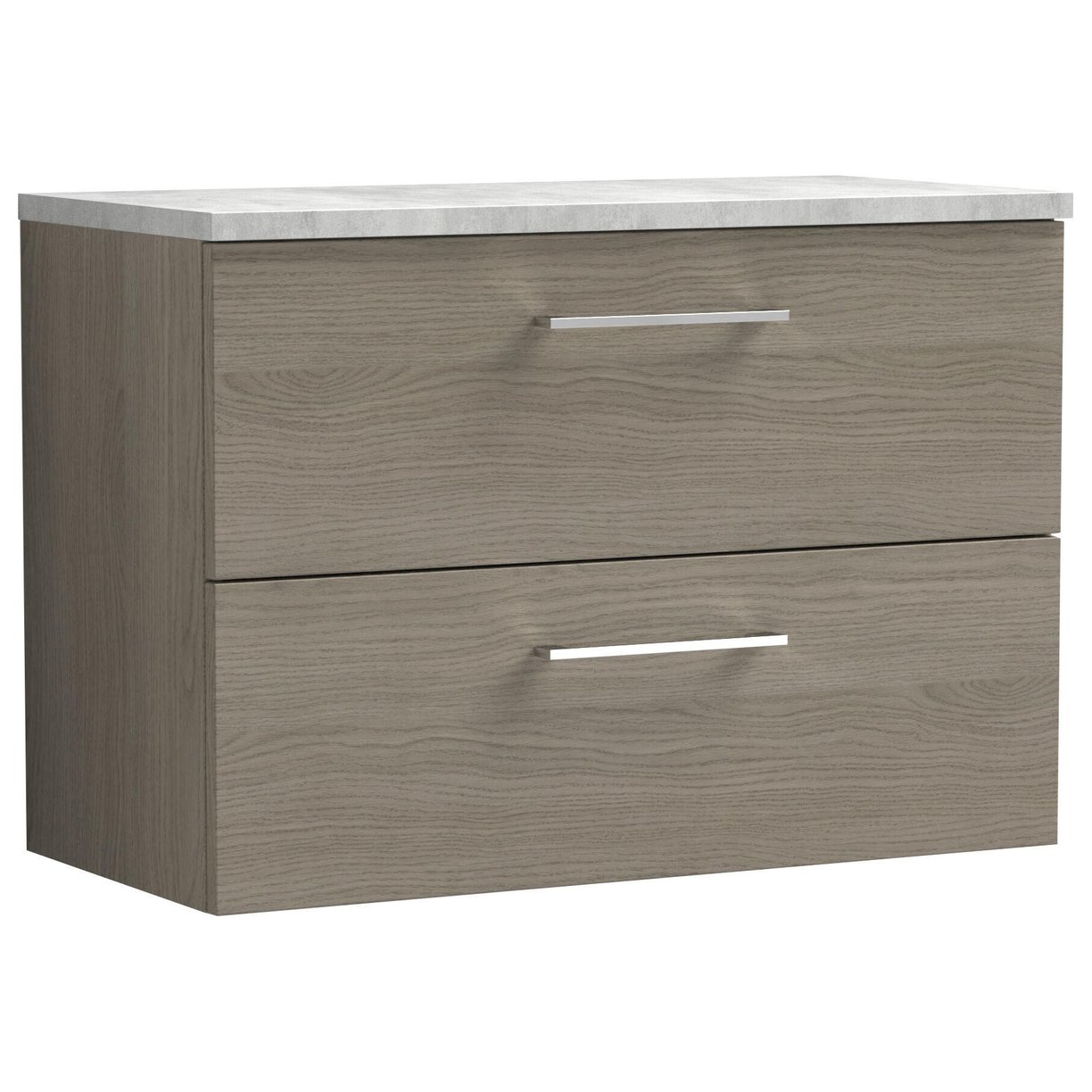 800mm WH 2-Drawer Vanity & Laminate Top - Solace Oak Woodgrain
