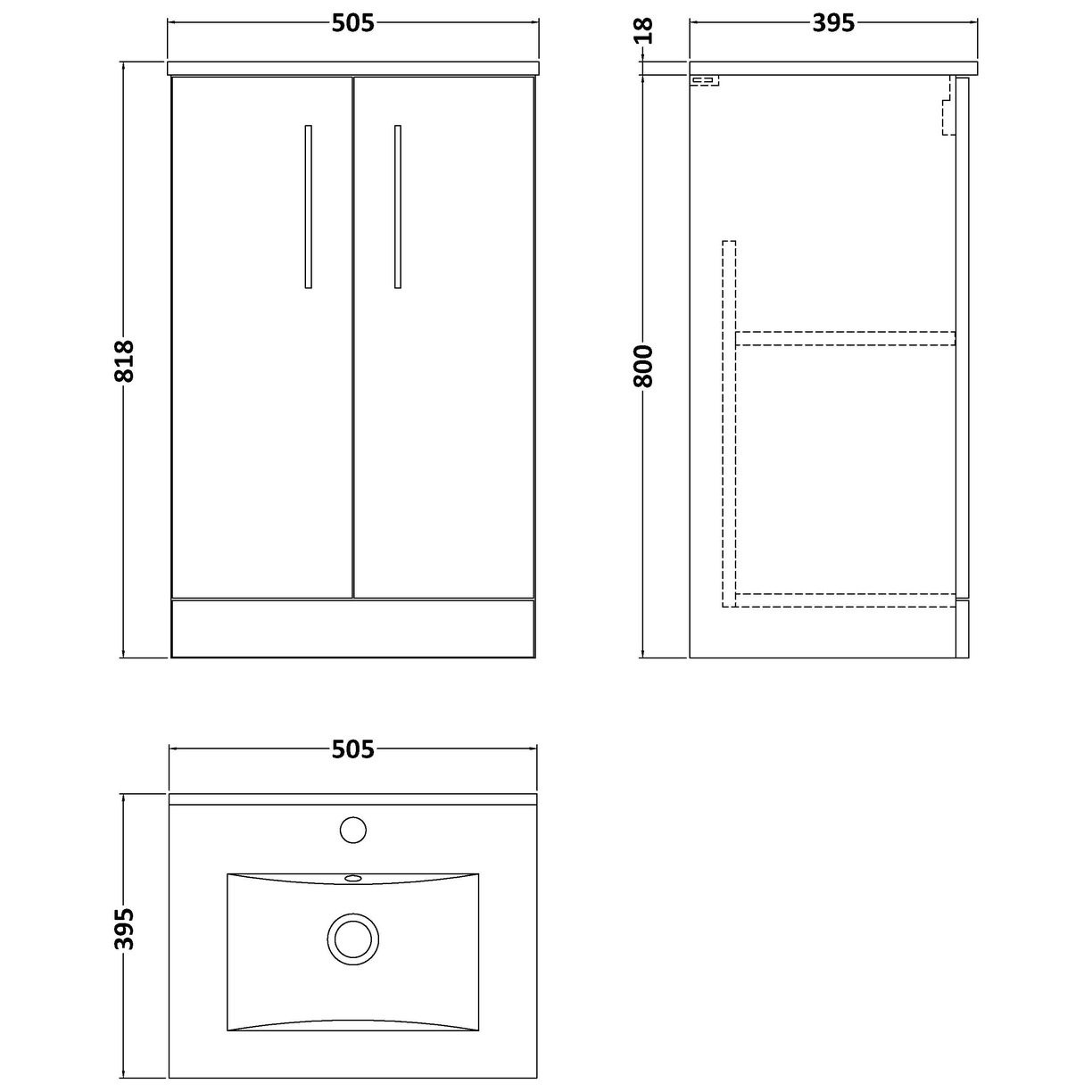 500 Fs 2-Door Vanity & Basin 2