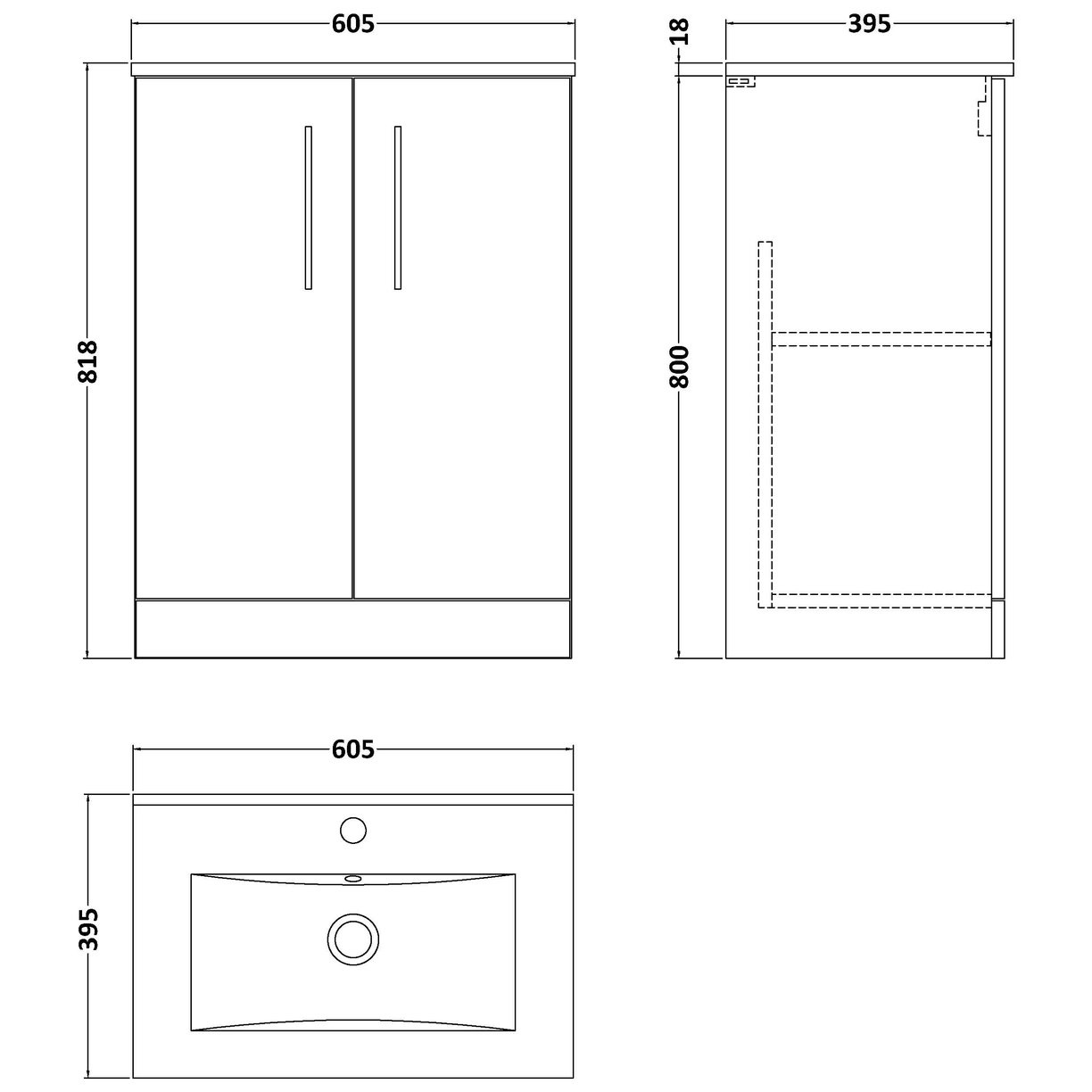 600 Fs 2-Door Vanity & Basin 2