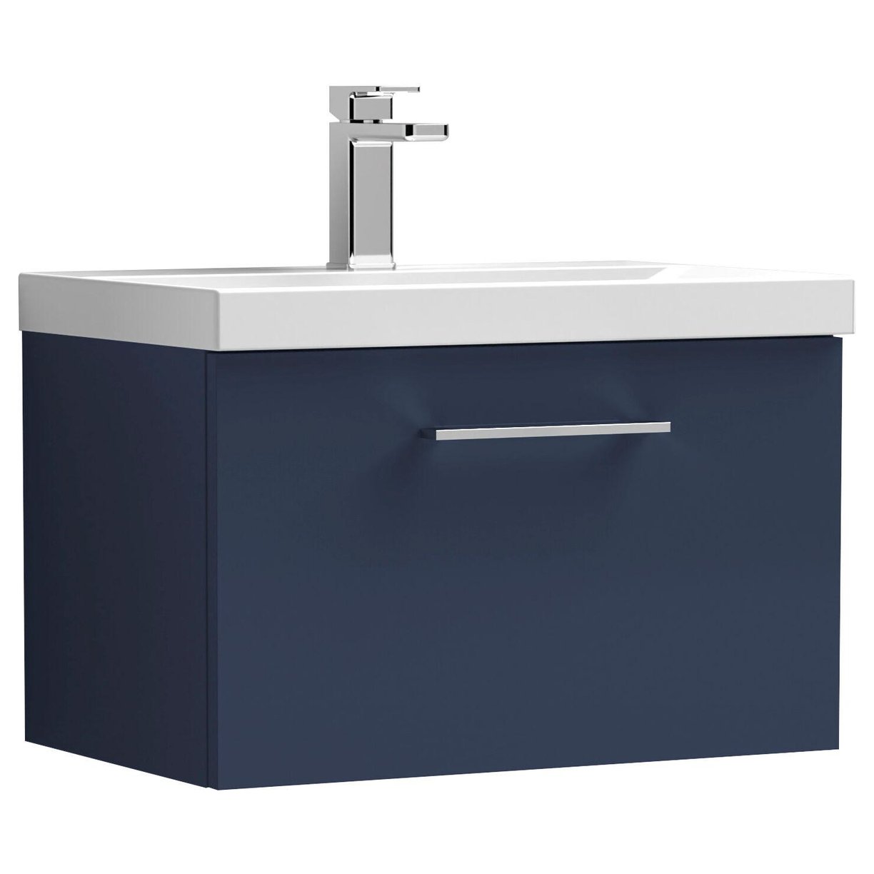 600mm Wh 1-Drawer Vanity & Basin 1 - Indigo Blue