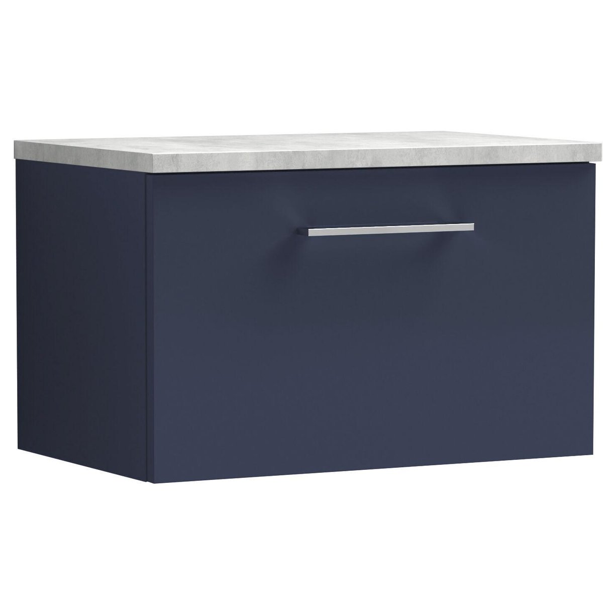 600mm Wh 1-Drawer Vanity & Laminate Top - Indigo Blue