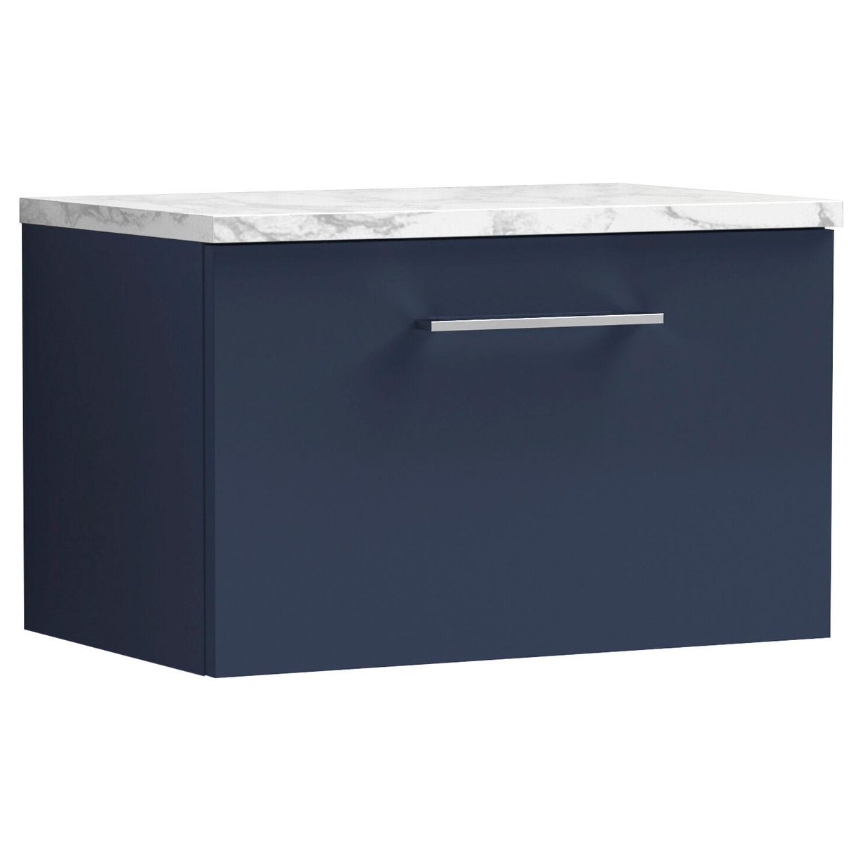 600mm Wh 1-Drawer Vanity & Laminate Top - Indigo Blue
