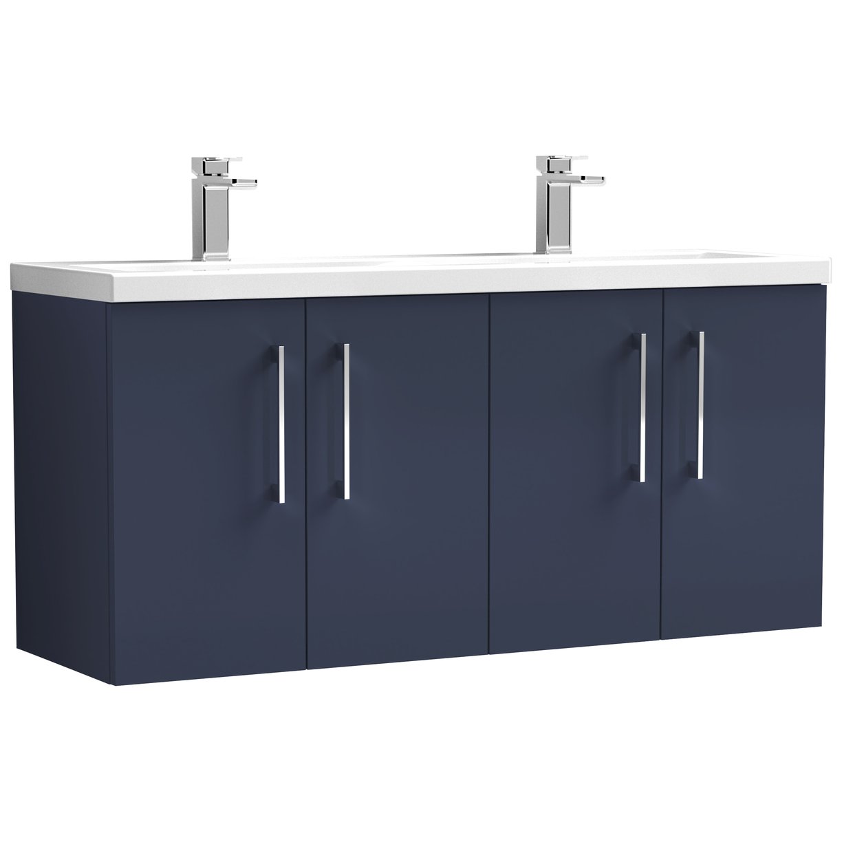 1200 Wh 4-Door Vanity & Double Basin