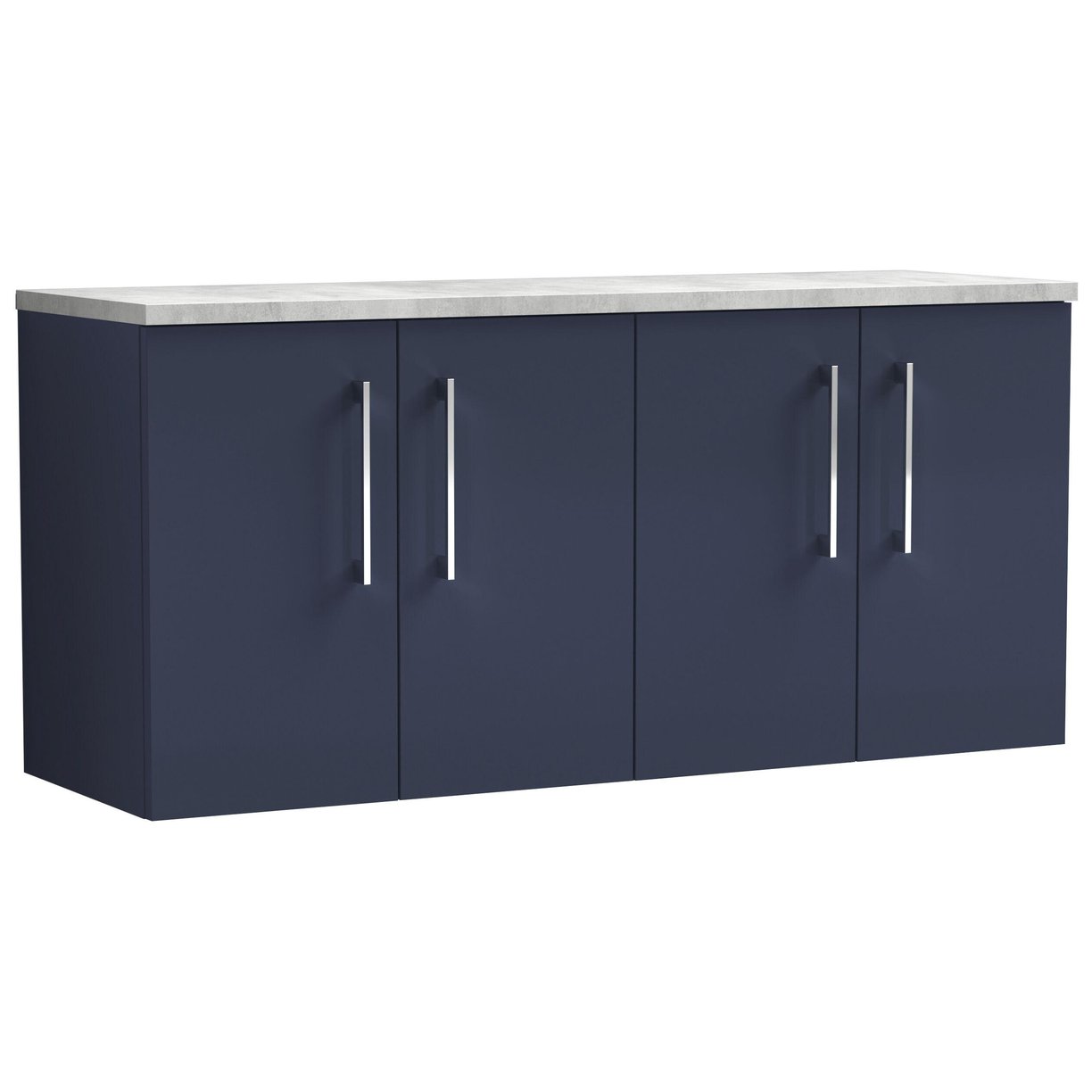 1200mm Wh 4-Door Vanity & Laminate Top - Indigo Blue