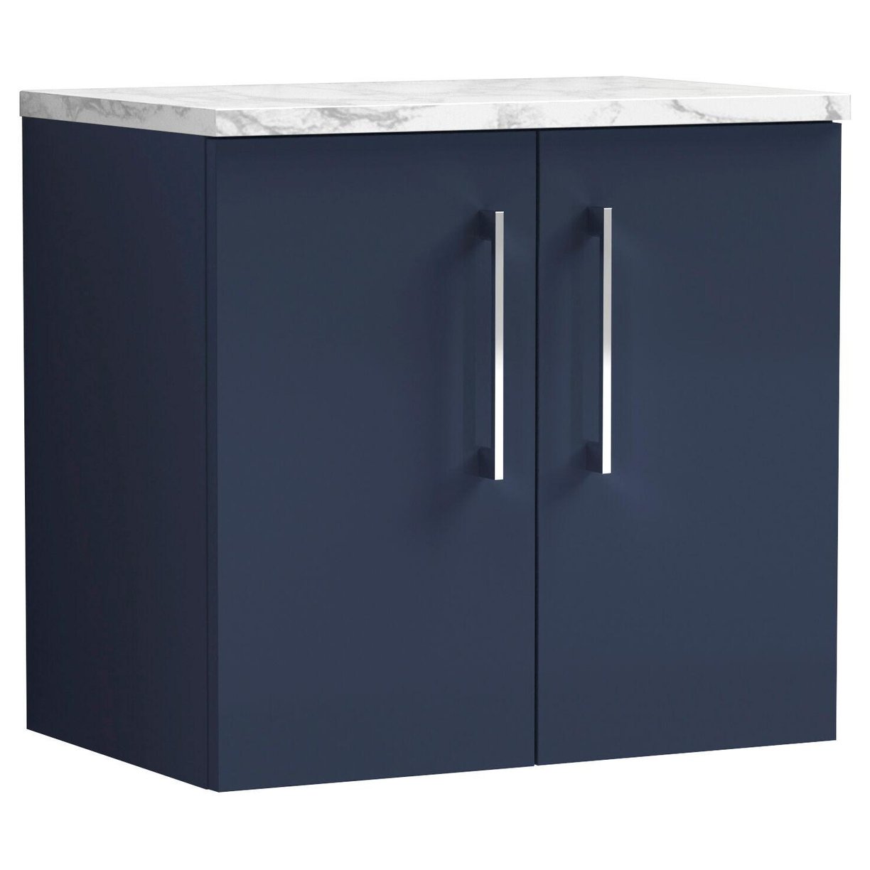 600mm Wh 2-Door Vanity & Laminate Top - Indigo Blue