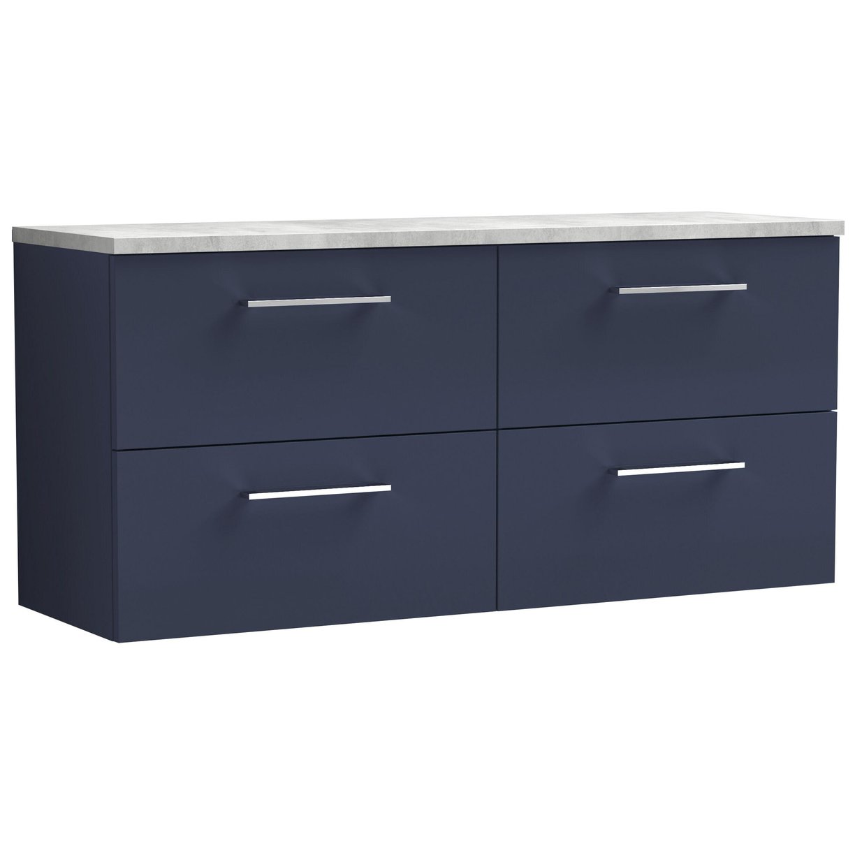 1200mm Wh 4-Drawer Vanity & Laminate Top - Indigo Blue