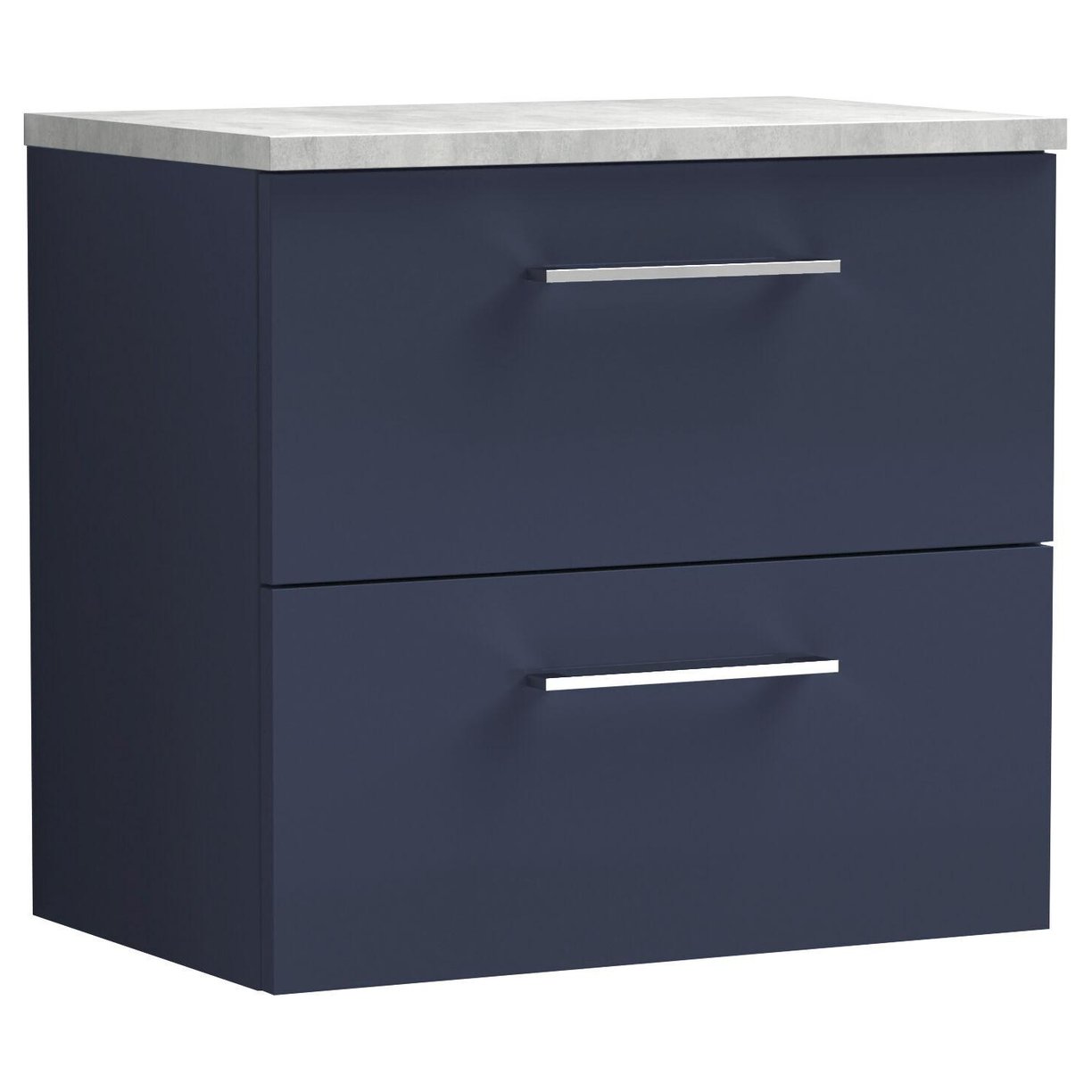 600mm Wh 2-Drawer Vanity & Laminate Top - Indigo Blue
