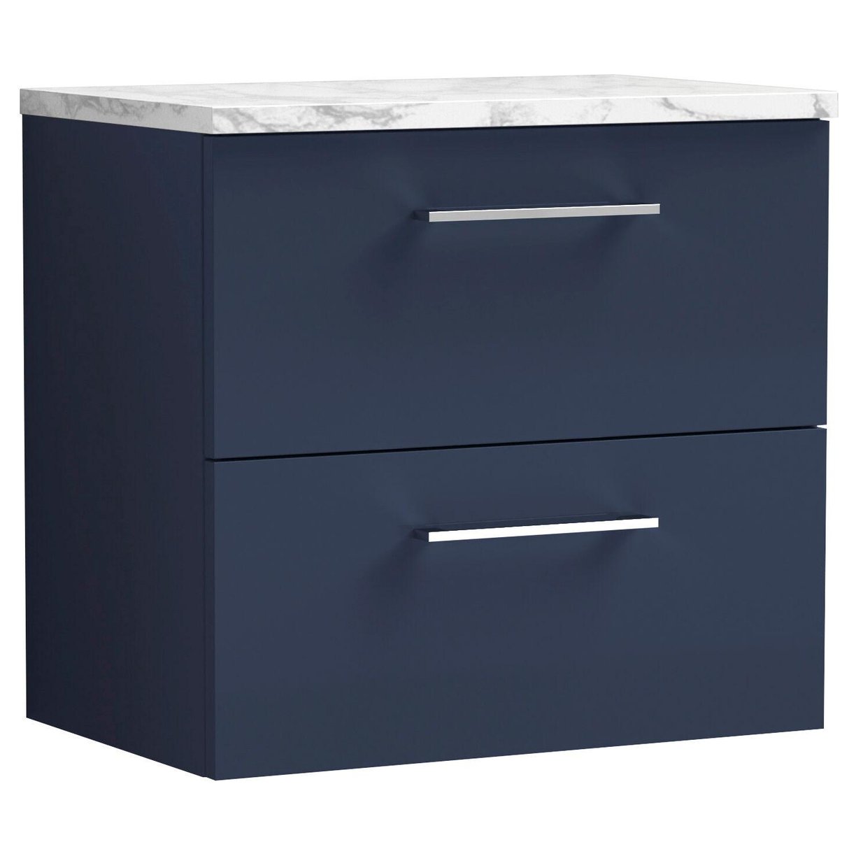 600mm Wh 2-Drawer Vanity & Laminate Top - Indigo Blue