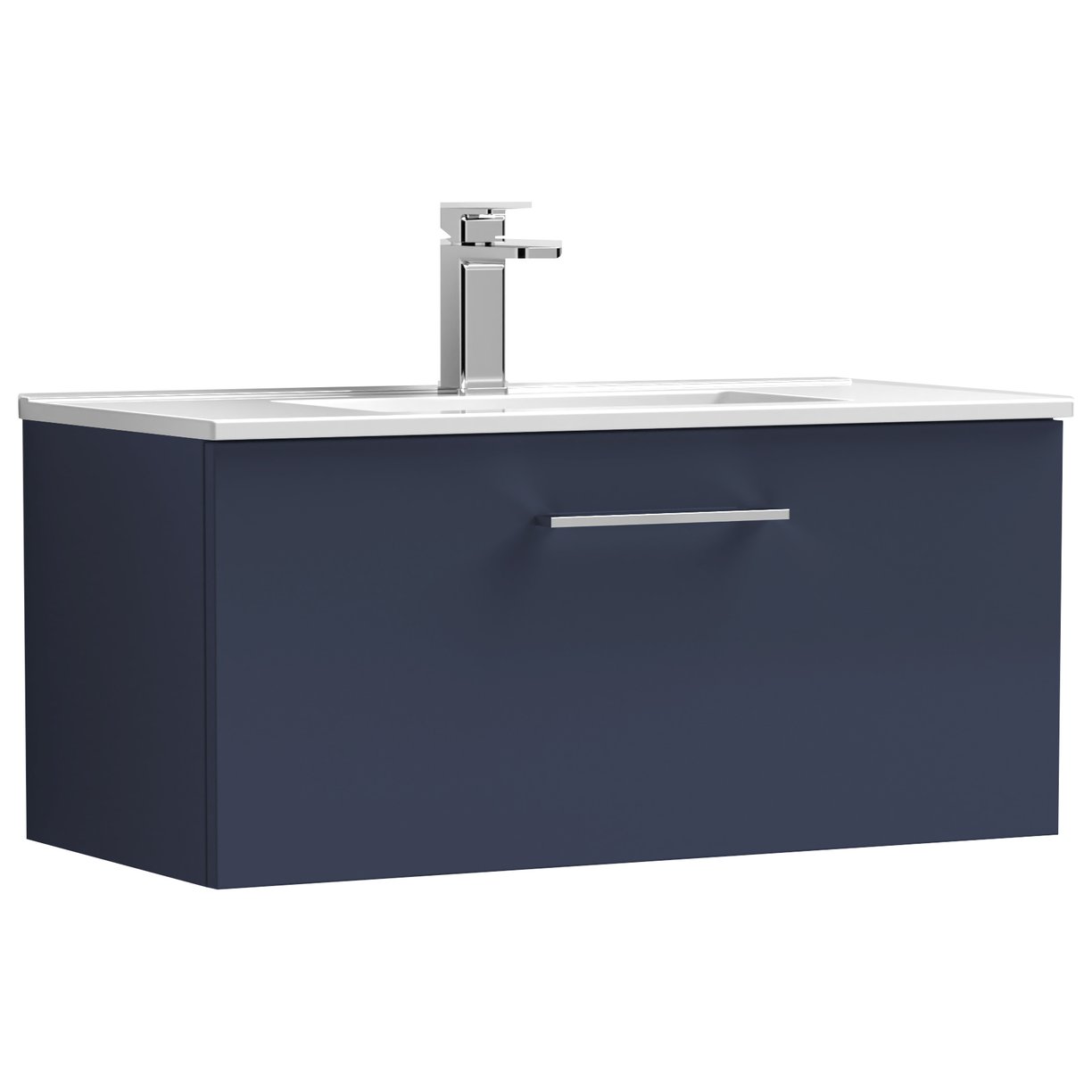 800mm Wh 1-Drawer Vanity & Basin 2 - Indigo Blue