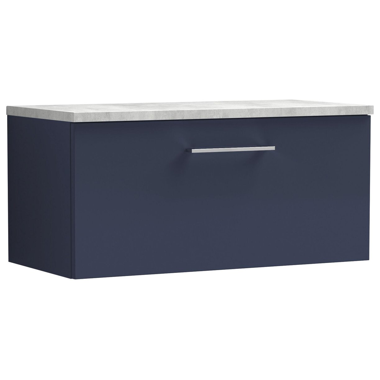 800mm Wh Single Drawer Vanity & Laminate T - Indigo Blue