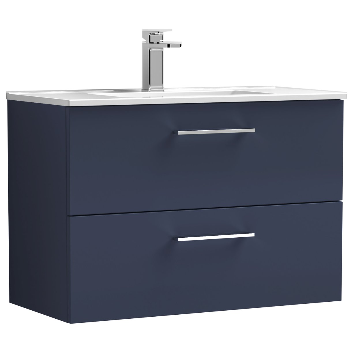800mm Wh 2-Drawer Vanity & Basin 2 - Indigo Blue