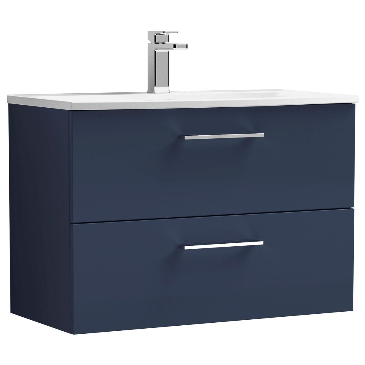 800mm Wh 2-Drawer Vanity & Basin 4 - Indigo Blue