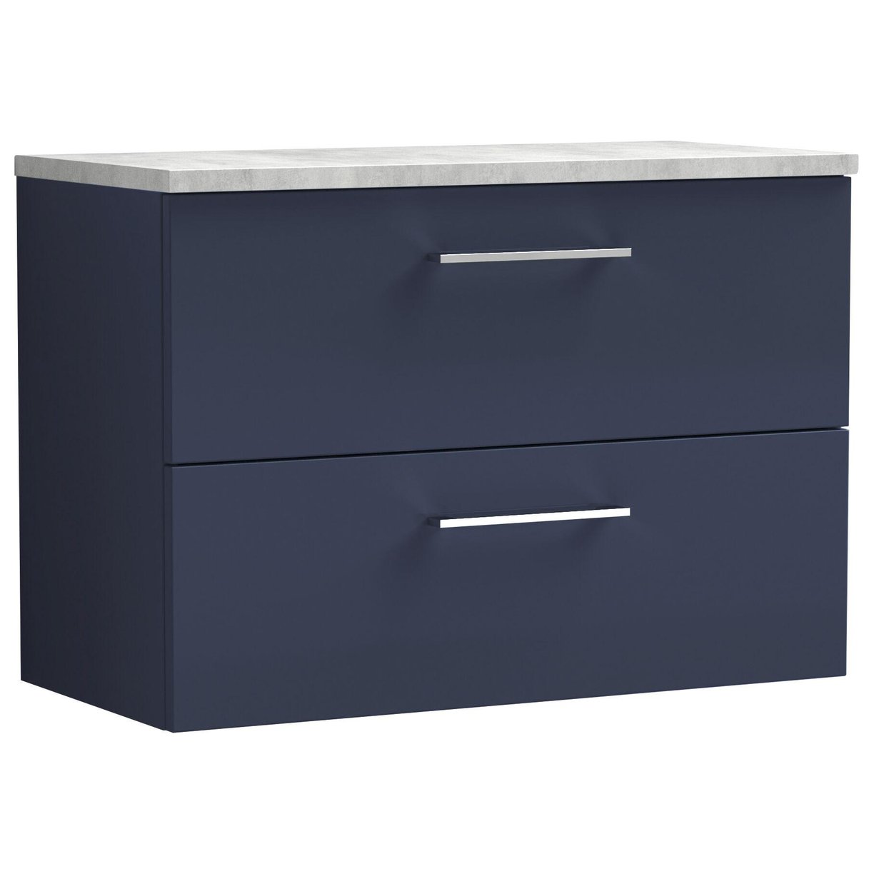 800mm Wh 2-Drawer Vanity & Laminate Top - Indigo Blue