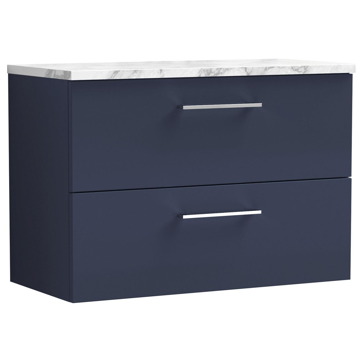 800mm Wh 2-Drawer Vanity & Laminate Top - Indigo Blue