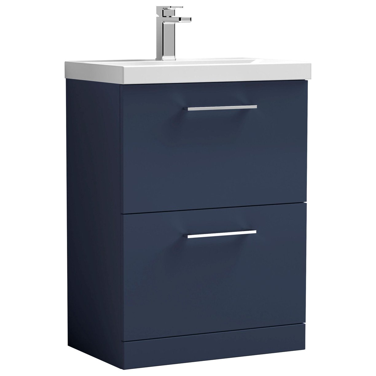 600mm Fs 2-Drawer Vanity & Basin 3 - Indigo Blue