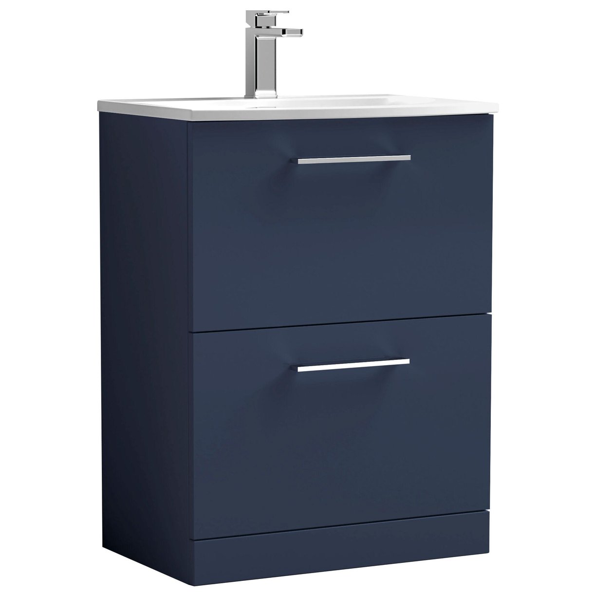 600mm Fs 2-Drawer Vanity & Basin 4 - Indigo Blue