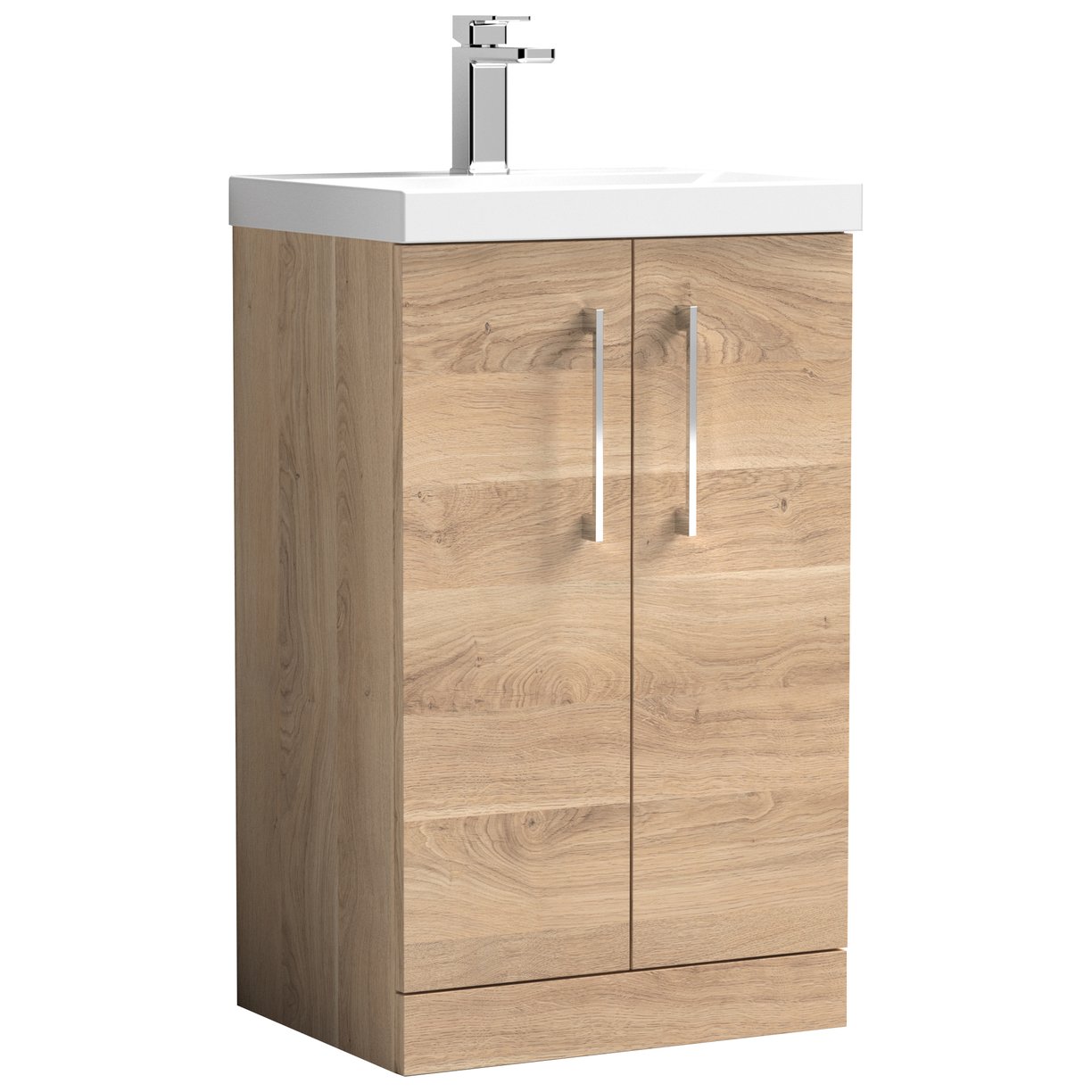 500mm FS 2-Door Vanity & Basin 1 - Bleached Cuneo Oak