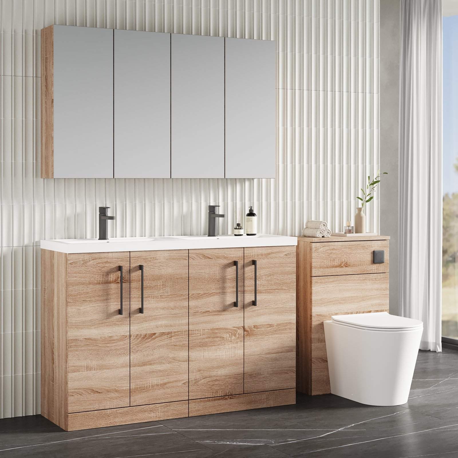 1200 FS 4-Door Vanity & Double Basin