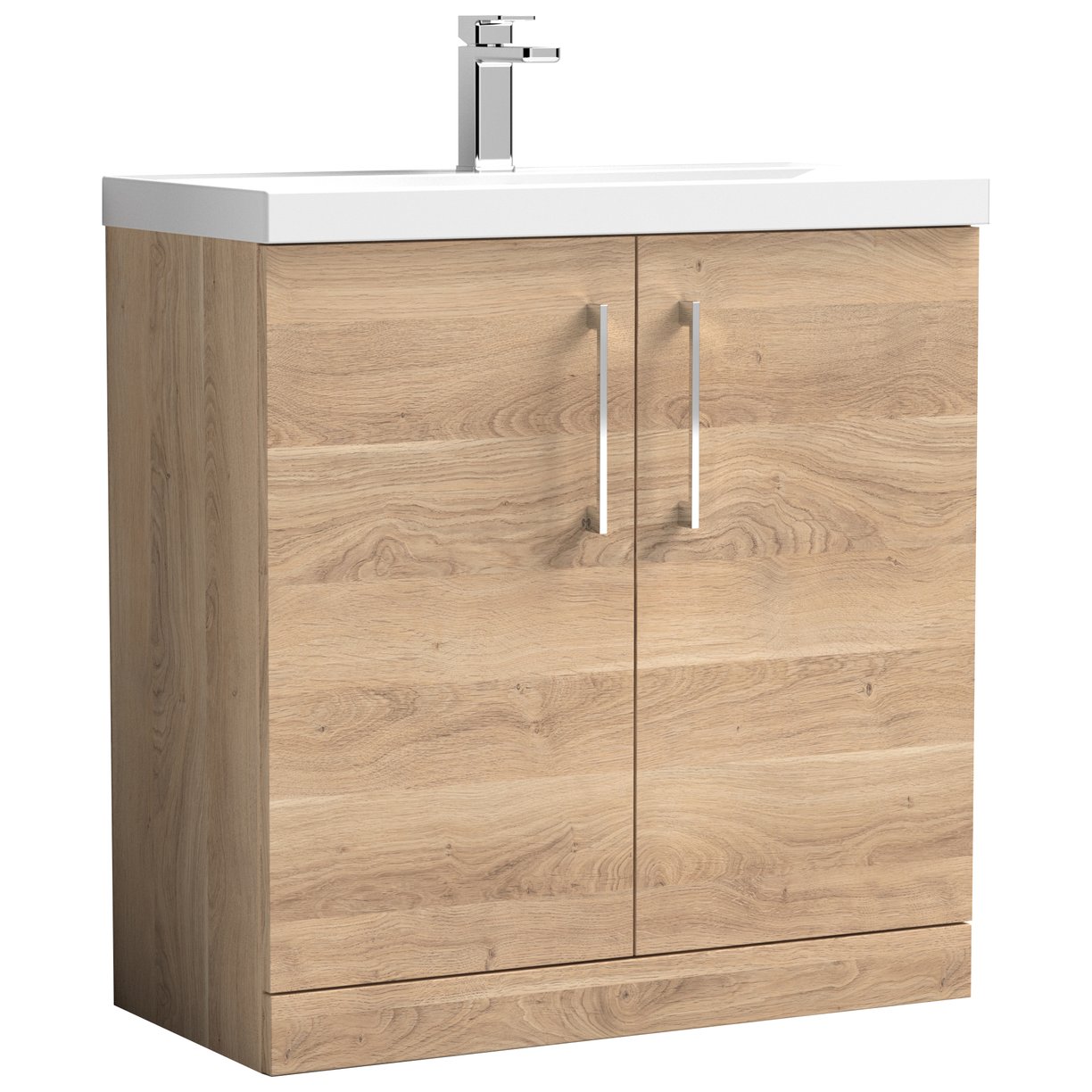 800mm FS 2-Door Vanity & Basin 1 - Bleached Cuneo Oak