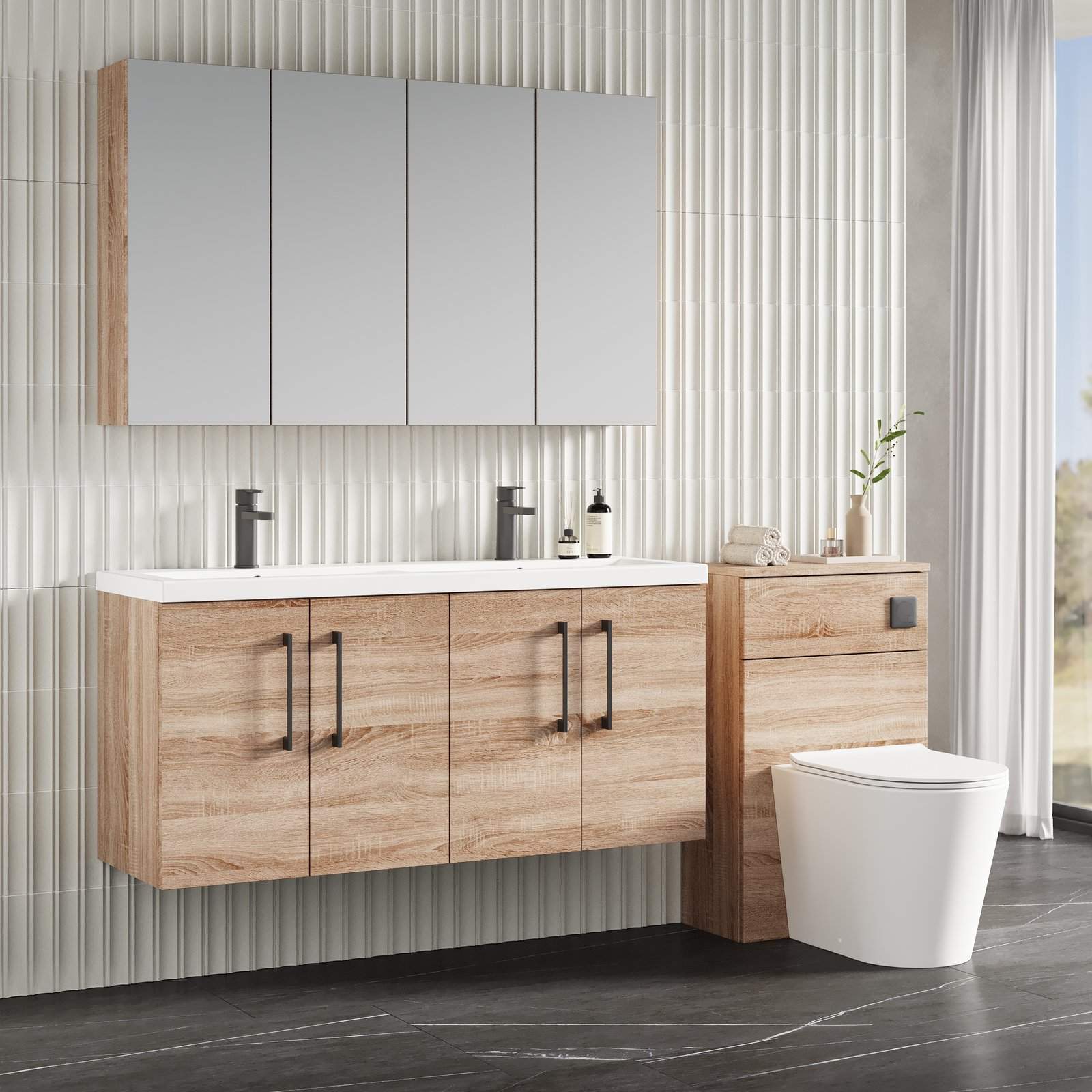 1200 WH 4-Door Vanity & Double Basin