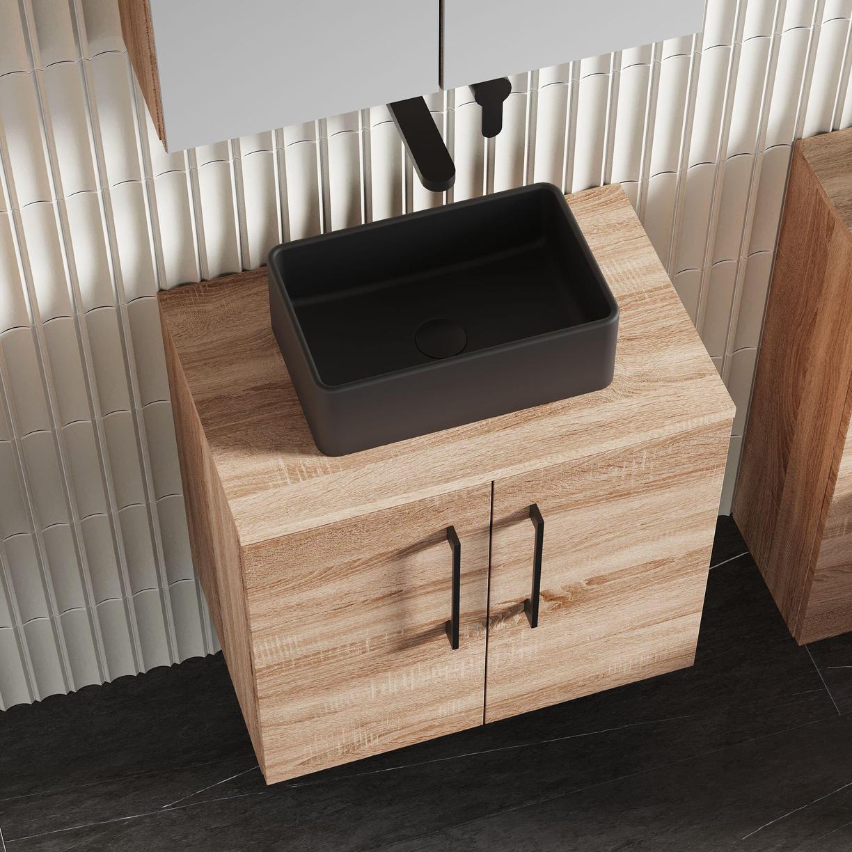 600mm WH 2-Door Vanity & Worktop - Bleached Cuneo Oak