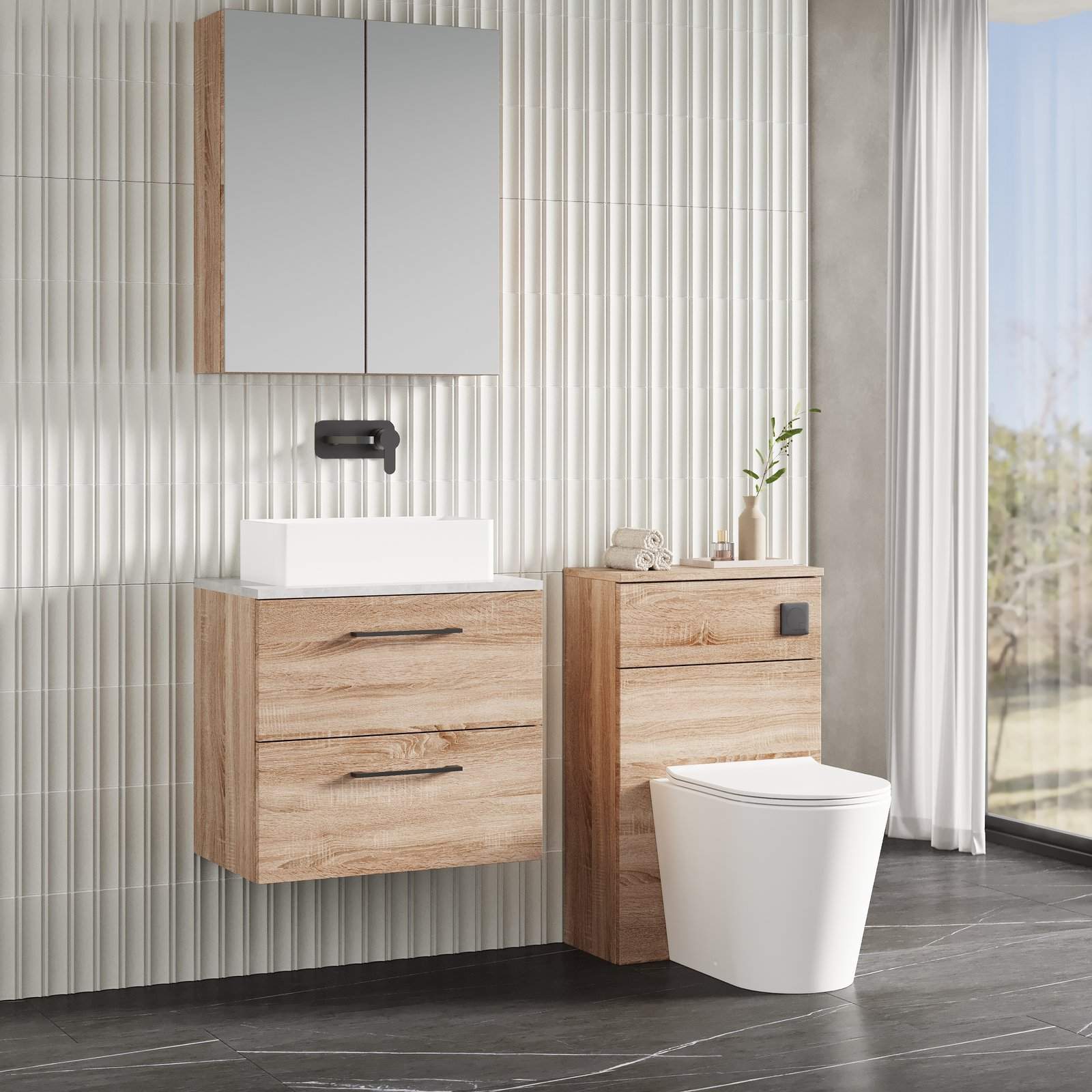 600 WH 2-Drawer Vanity & Laminate Top