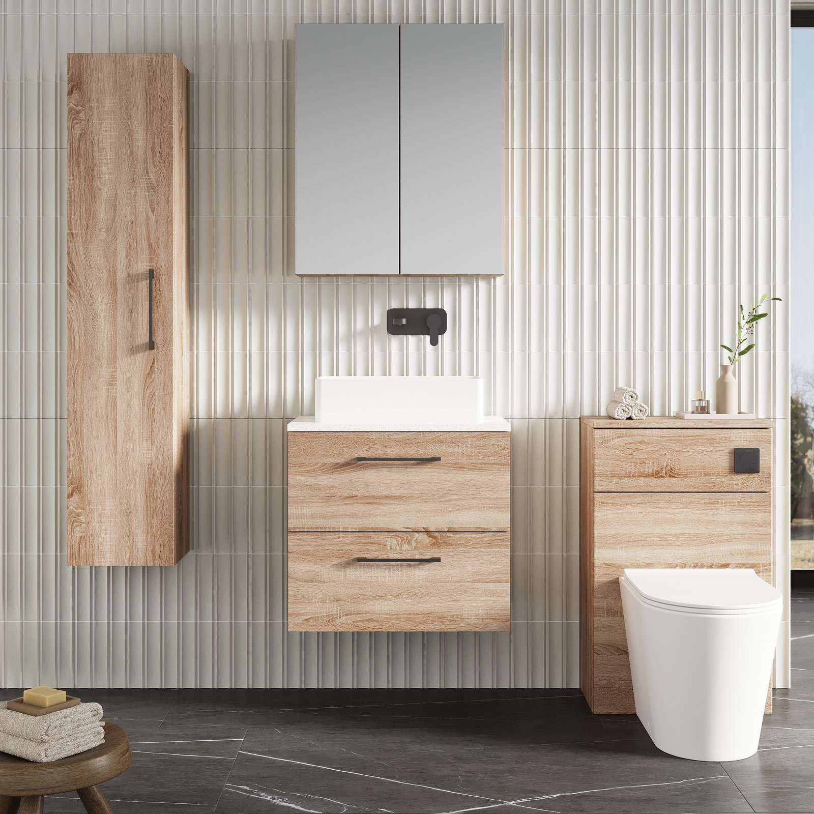 600 WH 2-Drawer Vanity & Laminate Top