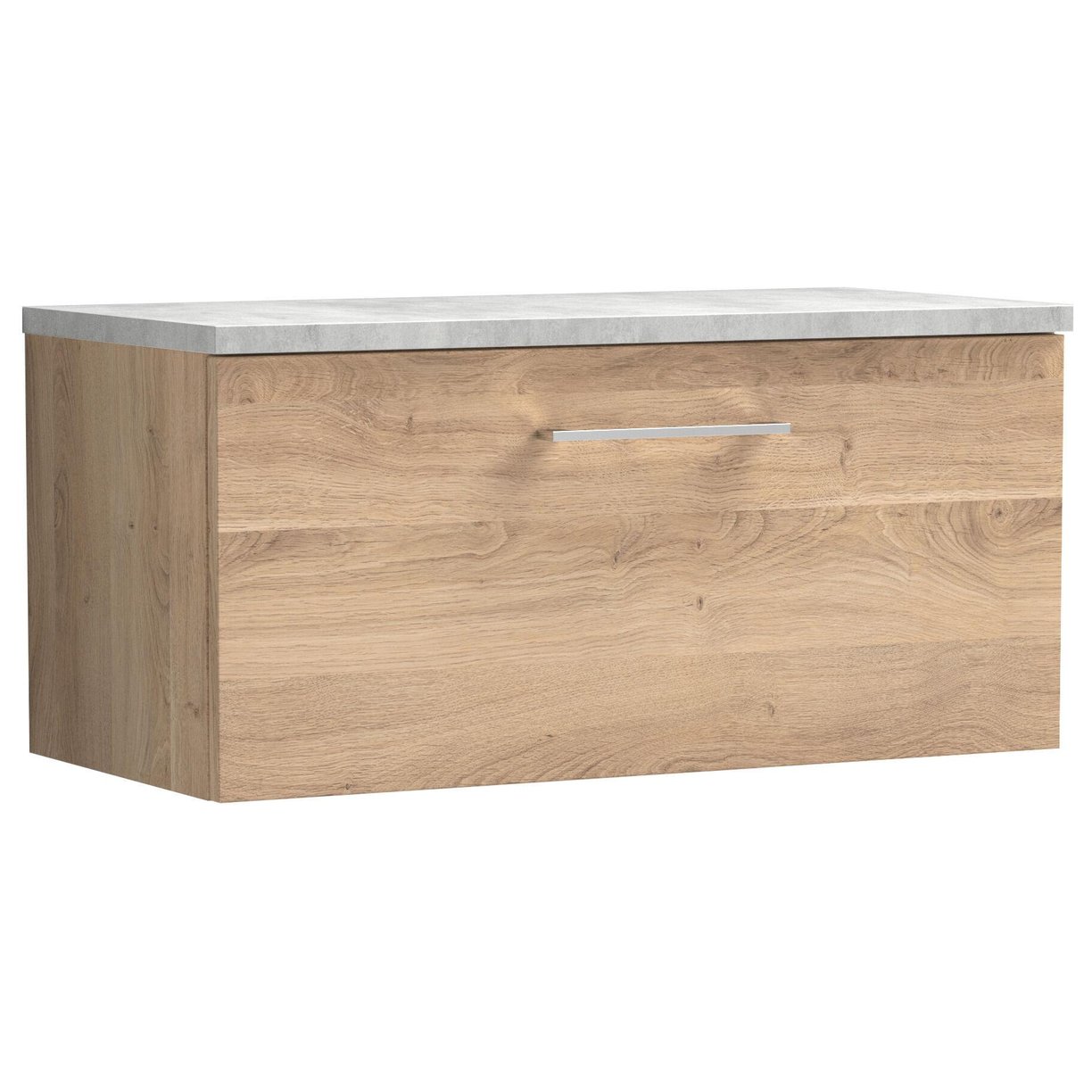 800mm WH Single Drawer Vanity & Laminate T - Bleached Cuneo Oak