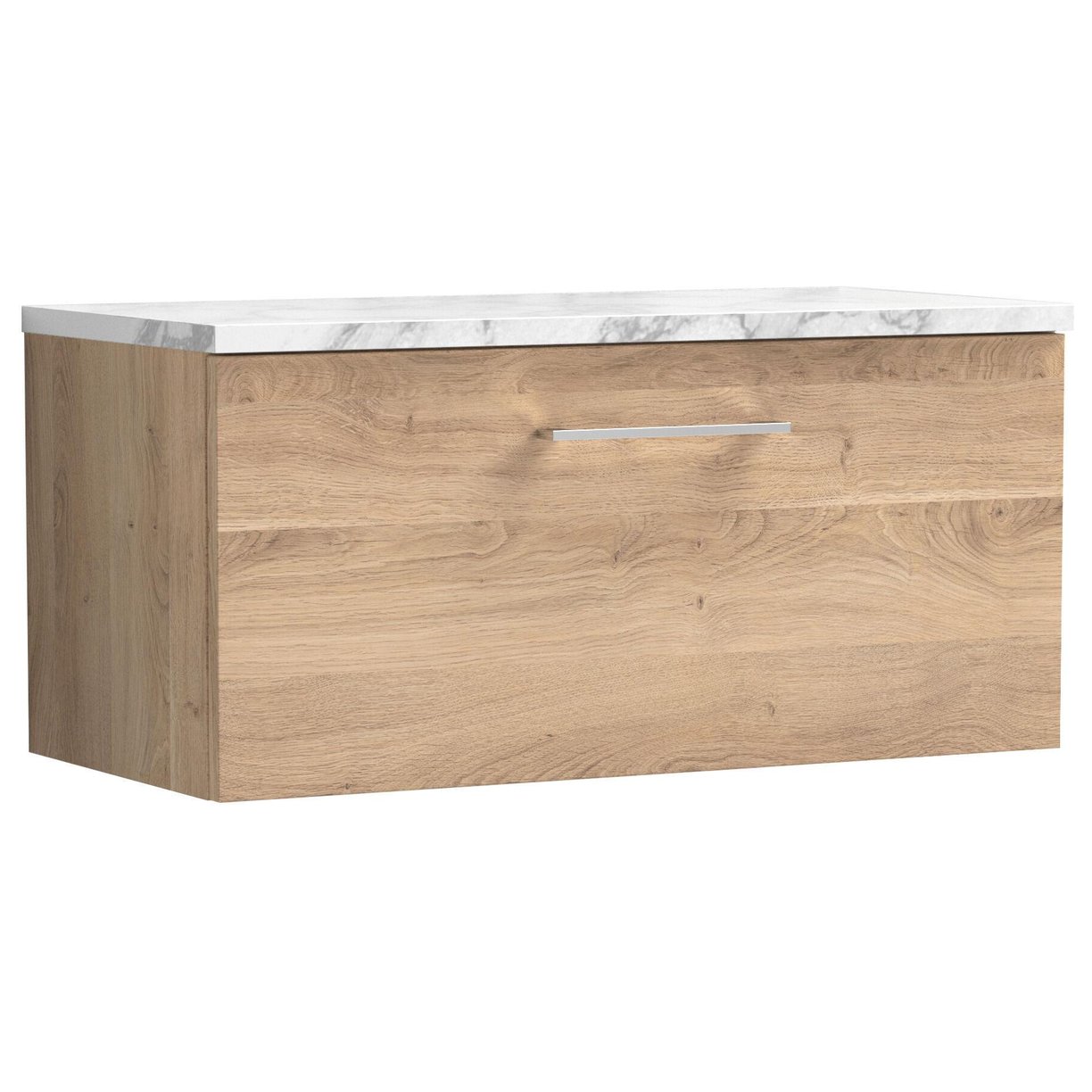 800mm Wh 1-Drawer Vanity & Laminate Top - Bleached Cuneo Oak