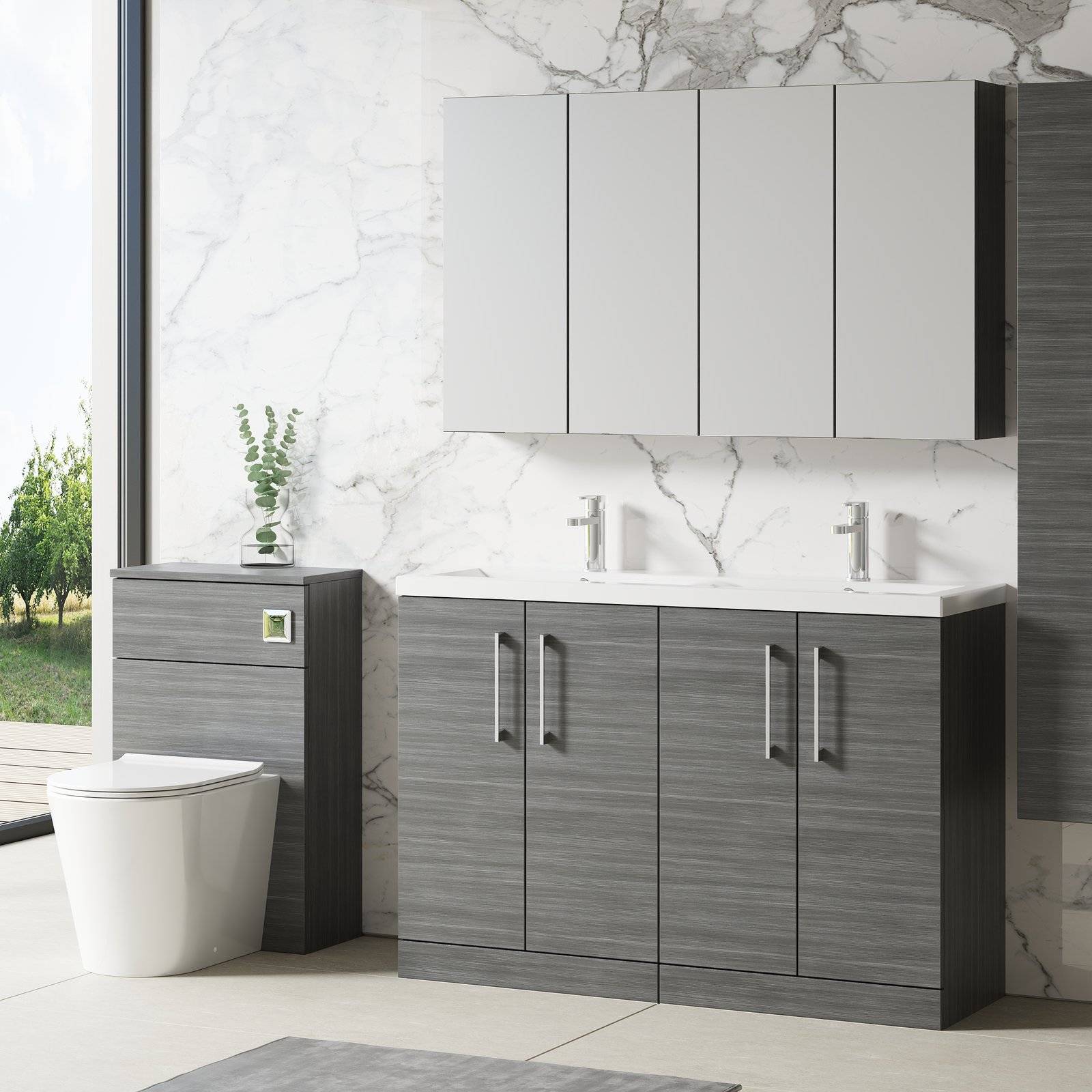 1200 FS 4-Door Vanity & Double Basin