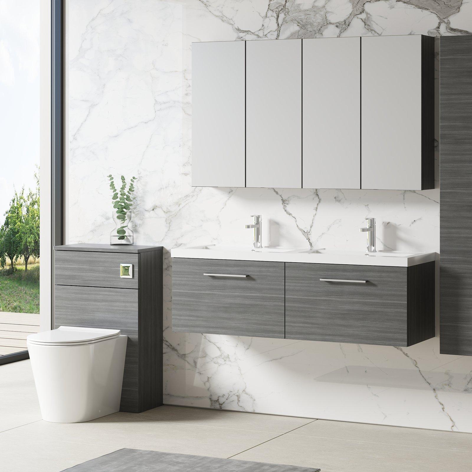 1200 WH 2-Drawer Vanity & Double Basin