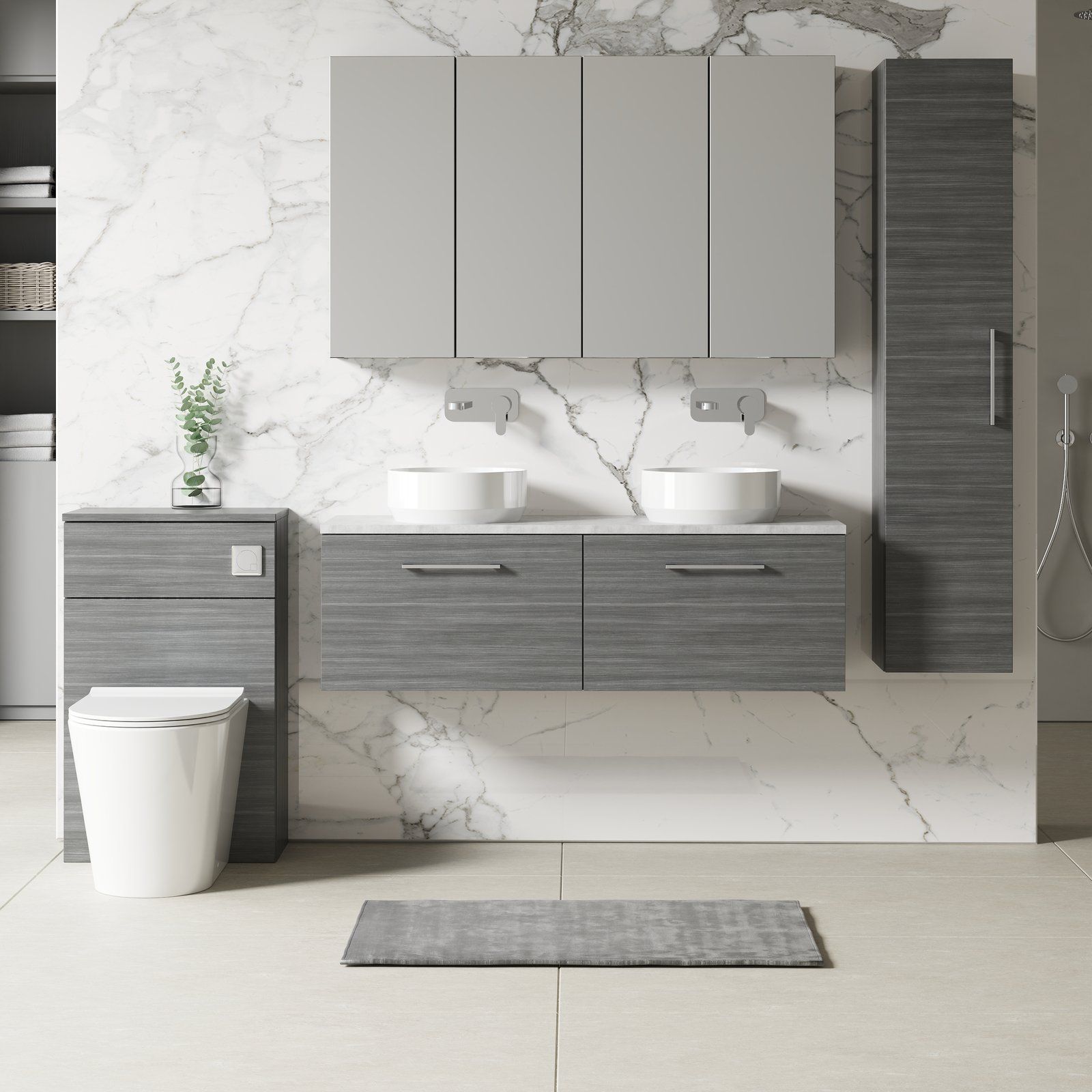 1200 Wh 2-Drawer Vanity & Laminate Top