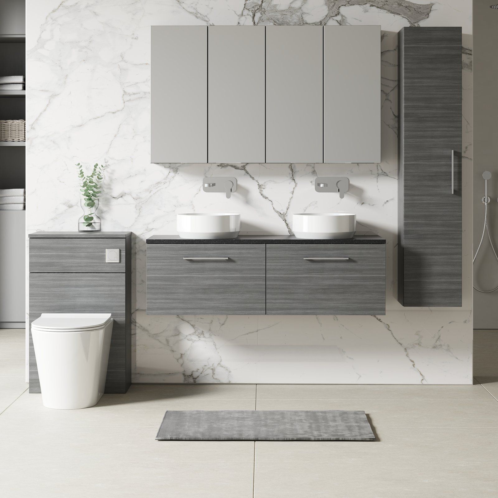 1200 Wh 2-Drawer Vanity & Laminate Top