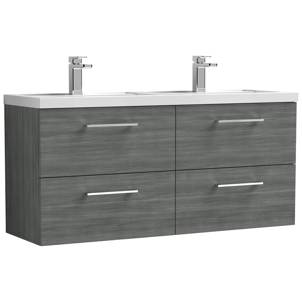 1200 WH 4-Drawer Vanity & Double Basin