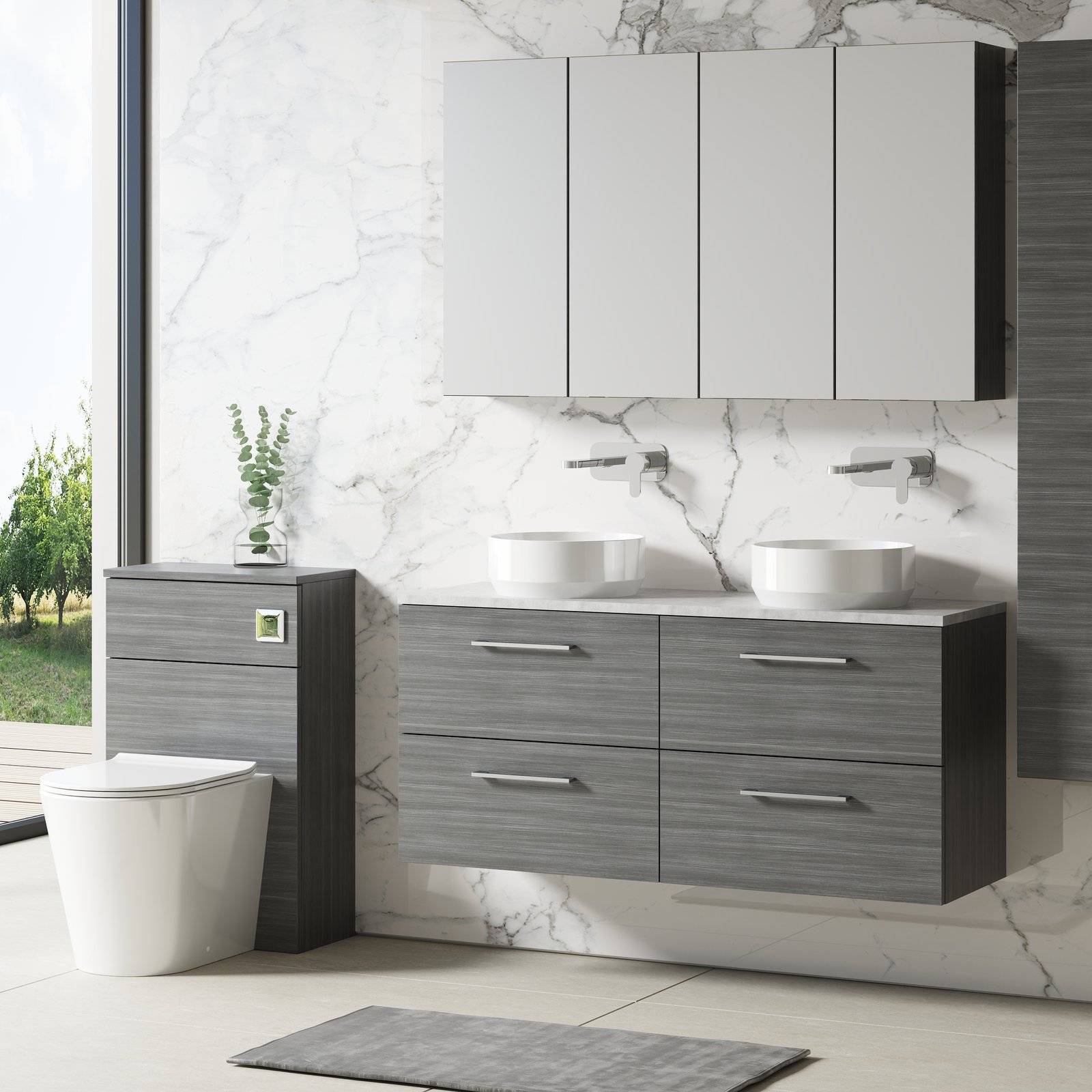 1200 Wh 4-Drawer Vanity & Laminate Top