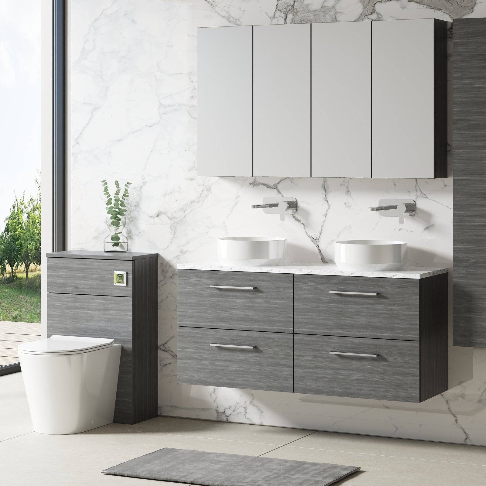 1200 Wh 4-Drawer Vanity & Laminate Top