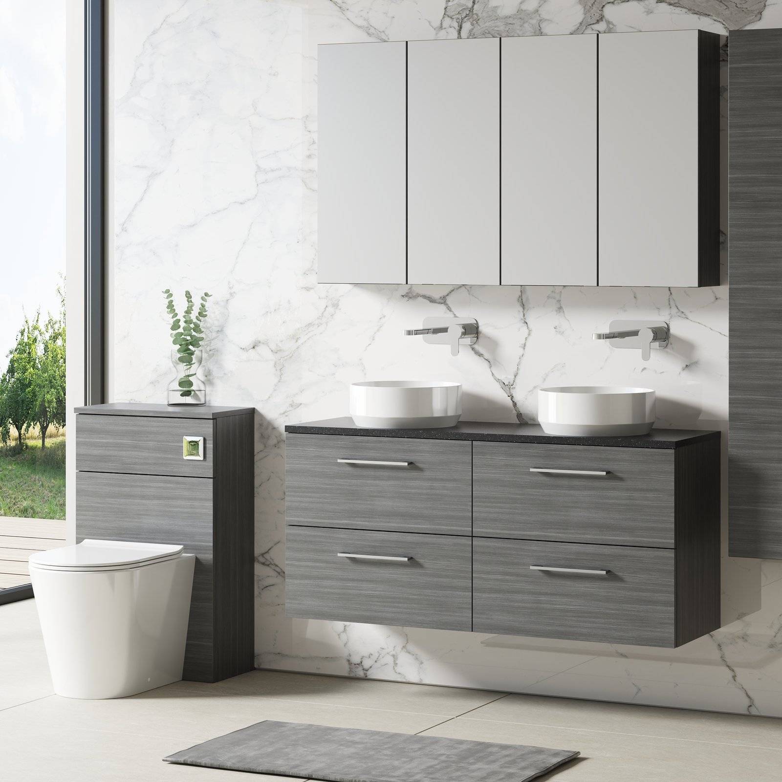 1200 Wh 4-Drawer Vanity & Laminate Top