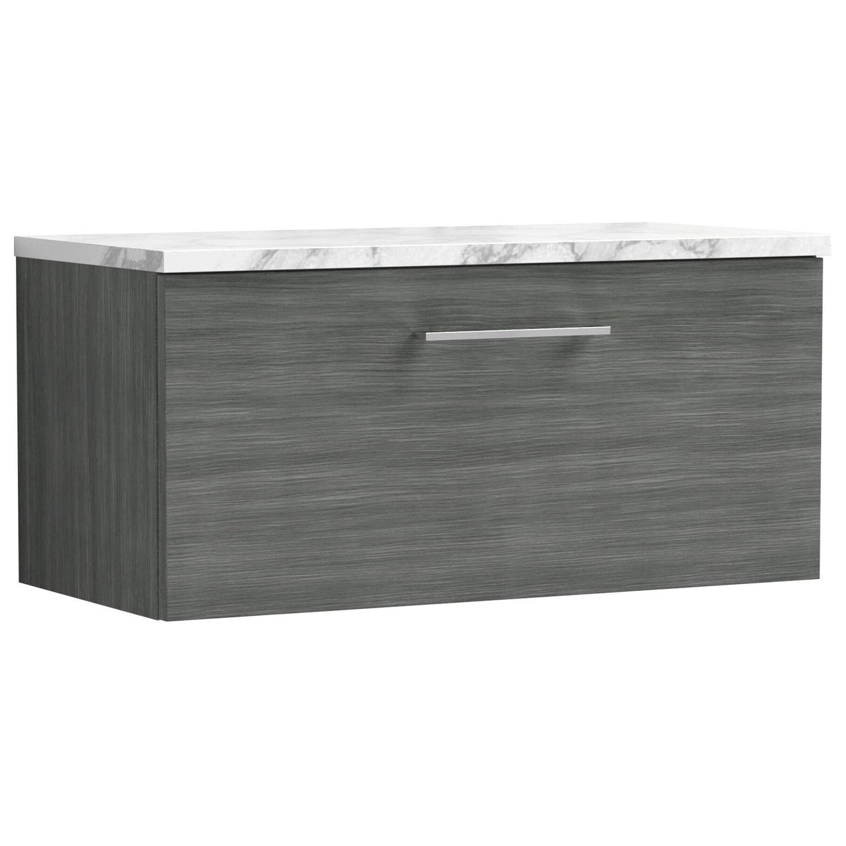 800mm Wh 1-Drawer Vanity & Laminate Top - Anthracite Woodgrain