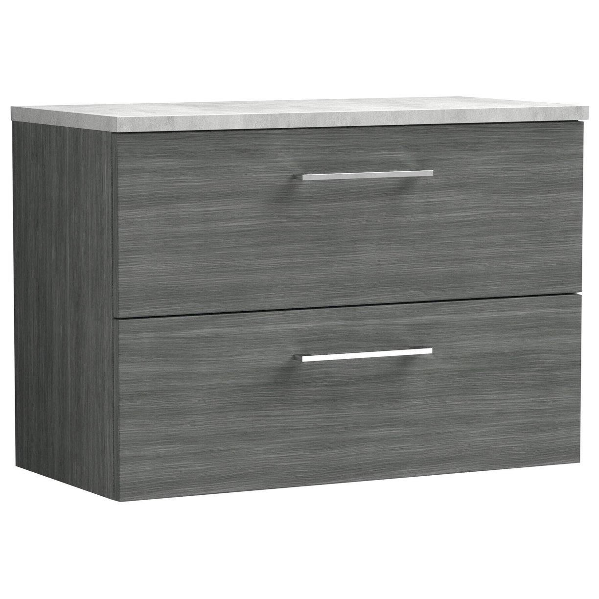 800mm WH 2-Drawer Vanity & Laminate Top - Anthracite Woodgrain