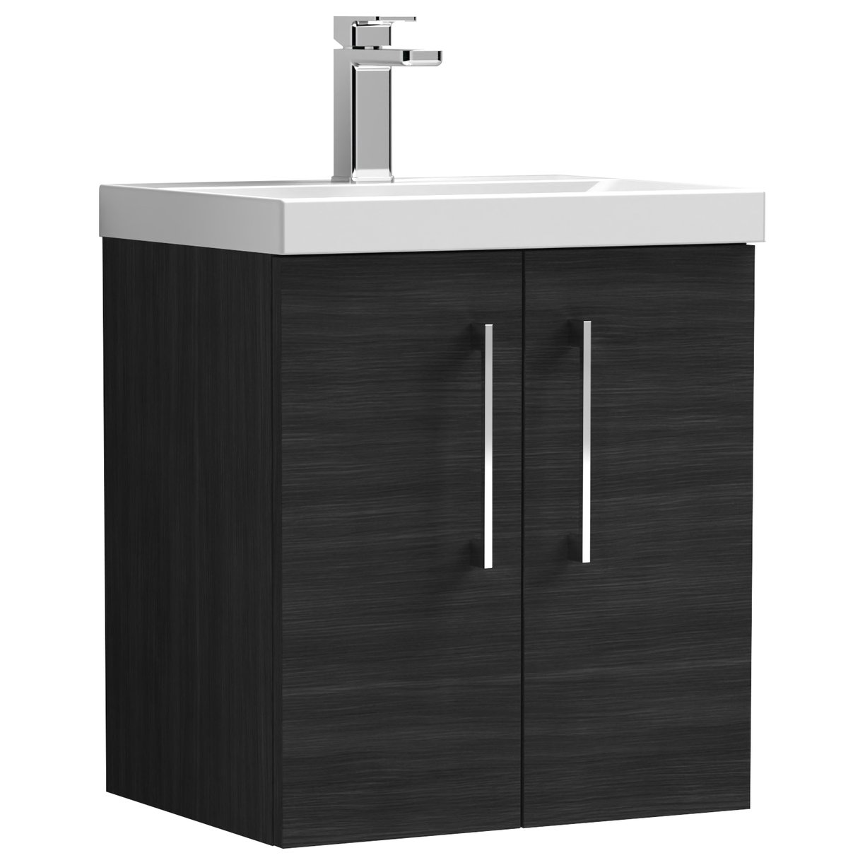 500mm WH 2-Door Vanity & Basin 3 - Charcoal Black