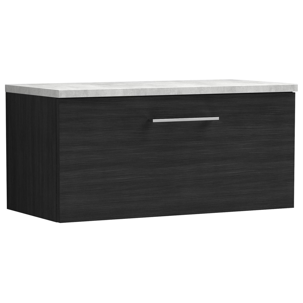 800mm WH Single Drawer Vanity & Laminate Top - Charcoal Black