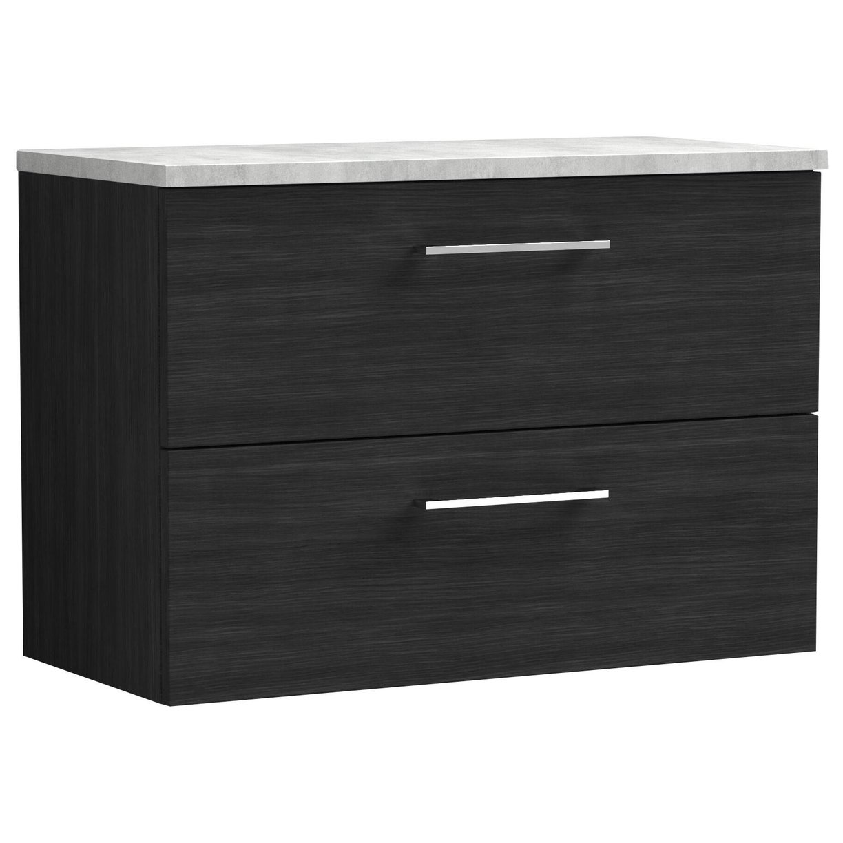 800mm WH 2-Drawer Vanity & Laminate Top - Charcoal Black