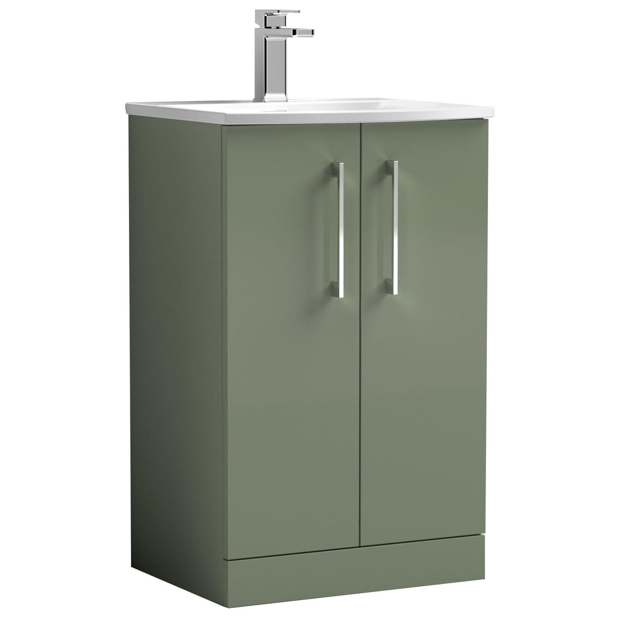 500mm FS 2-Door Vanity & Basin 4 - Satin Green