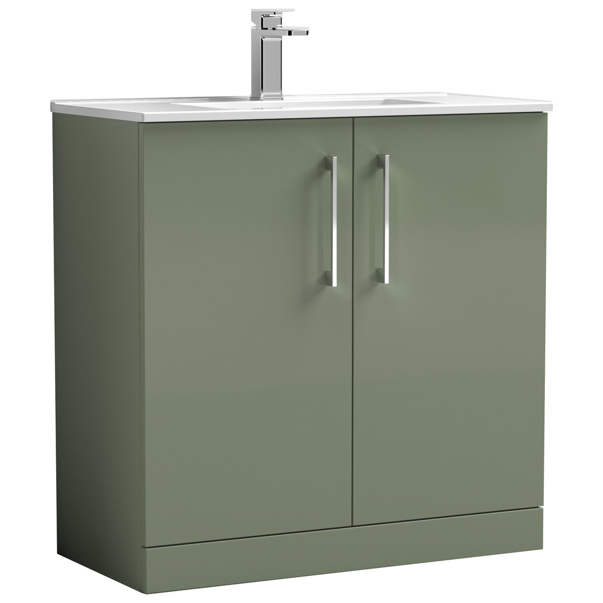 800mm FS 2-Door Vanity & Basin 2 - Satin Green