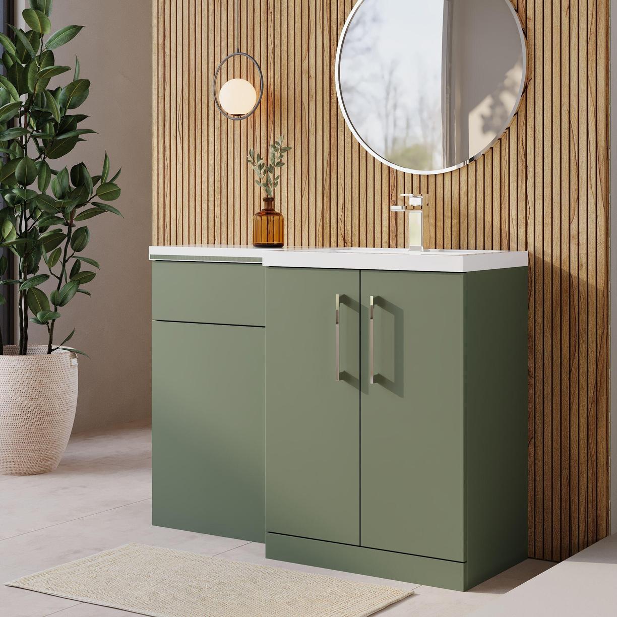 1100 390mm Combination Unit RH - Satin Green