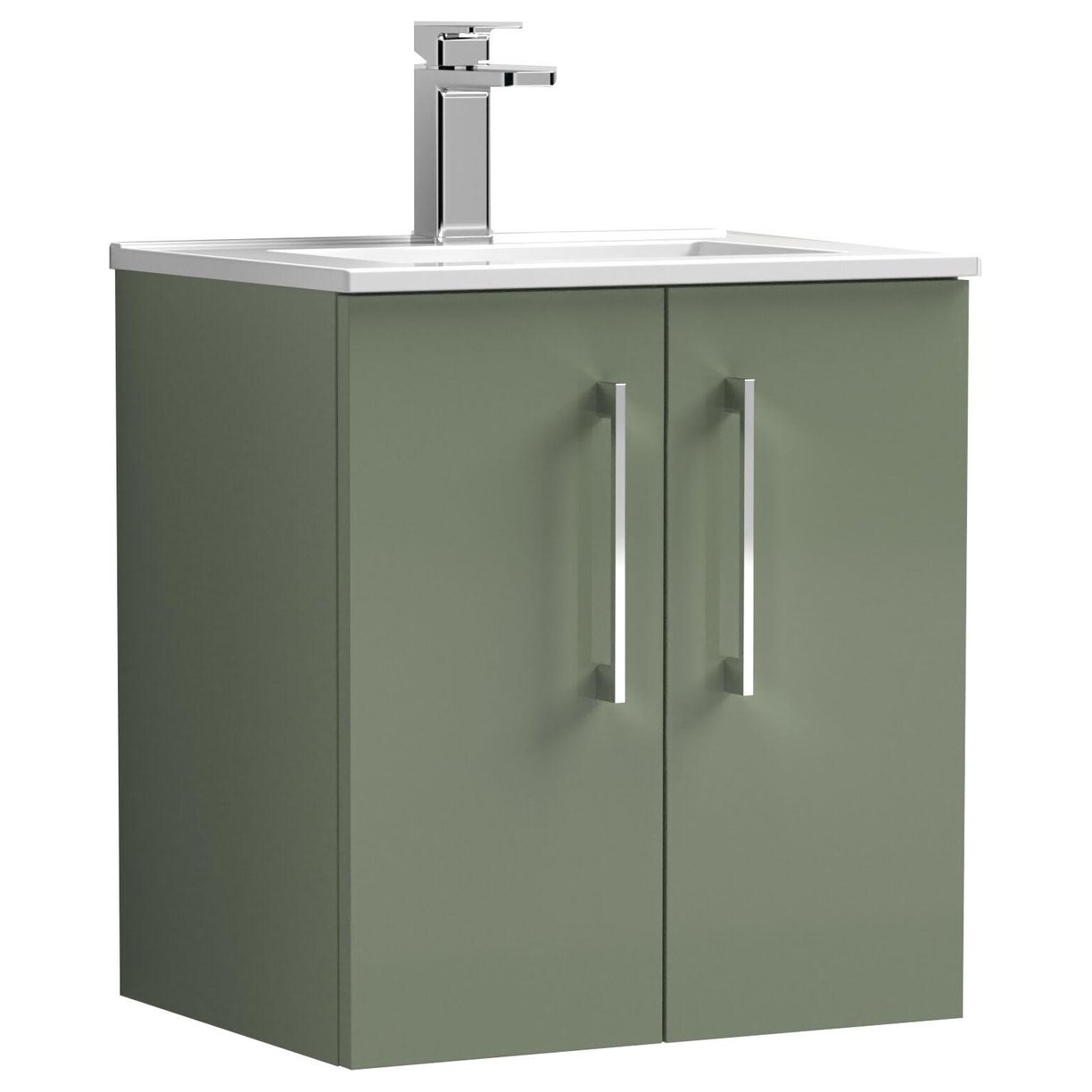 500mm WH 2-Door Vanity & Basin 2 - Satin Green